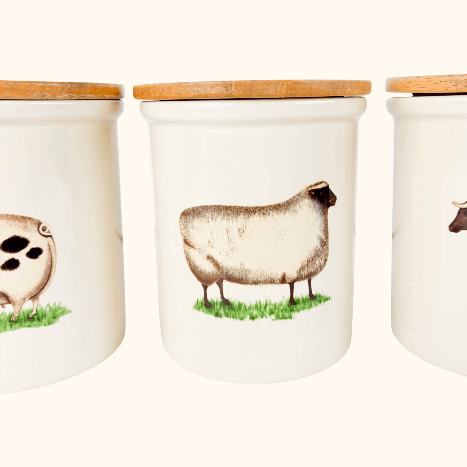 Pimpernel Farm Animal Ceramic Storage Jars Set of 3 Pimpernel