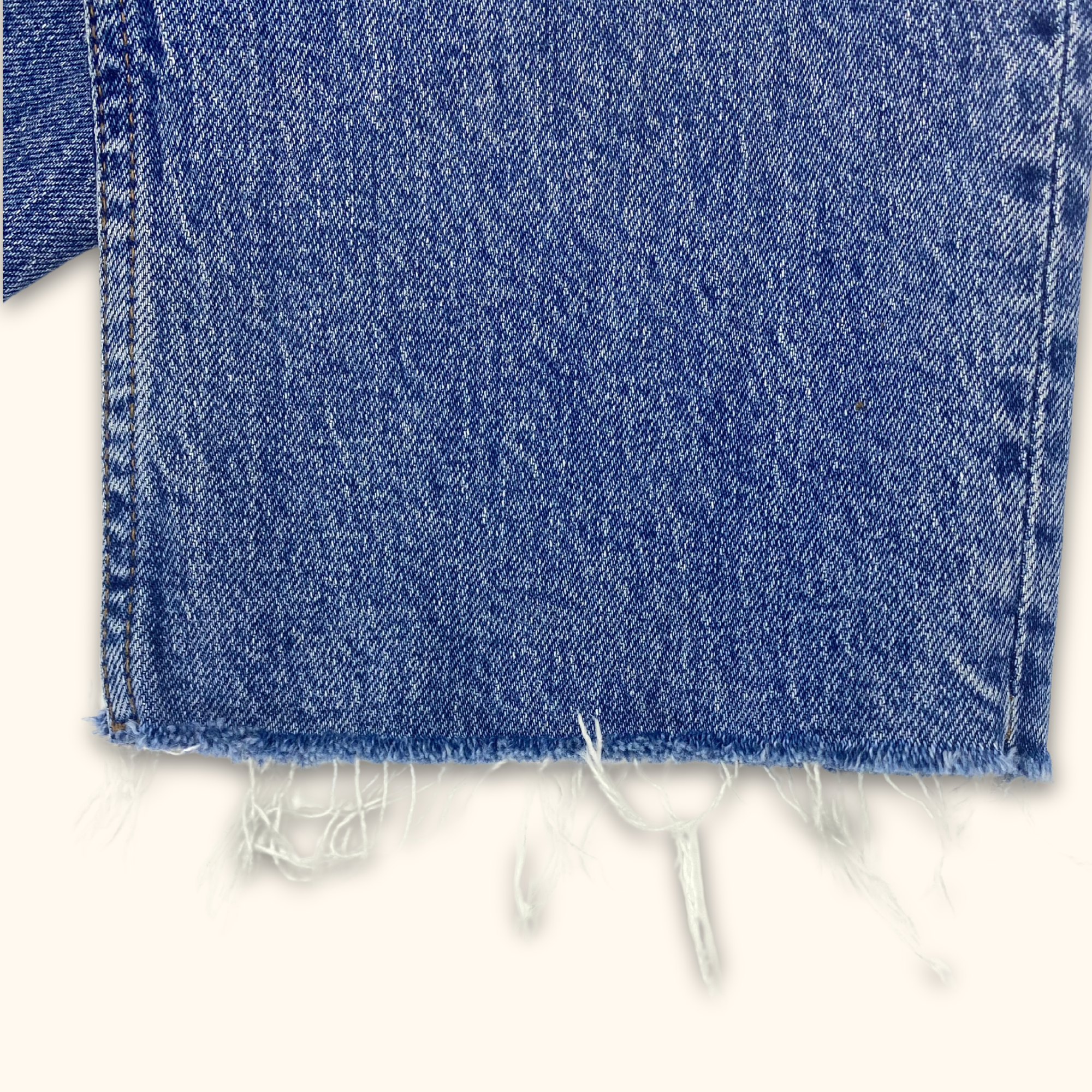 Topshop Straight Leg Frayed Blue Denim Jeans - Size Small -  - Jeans