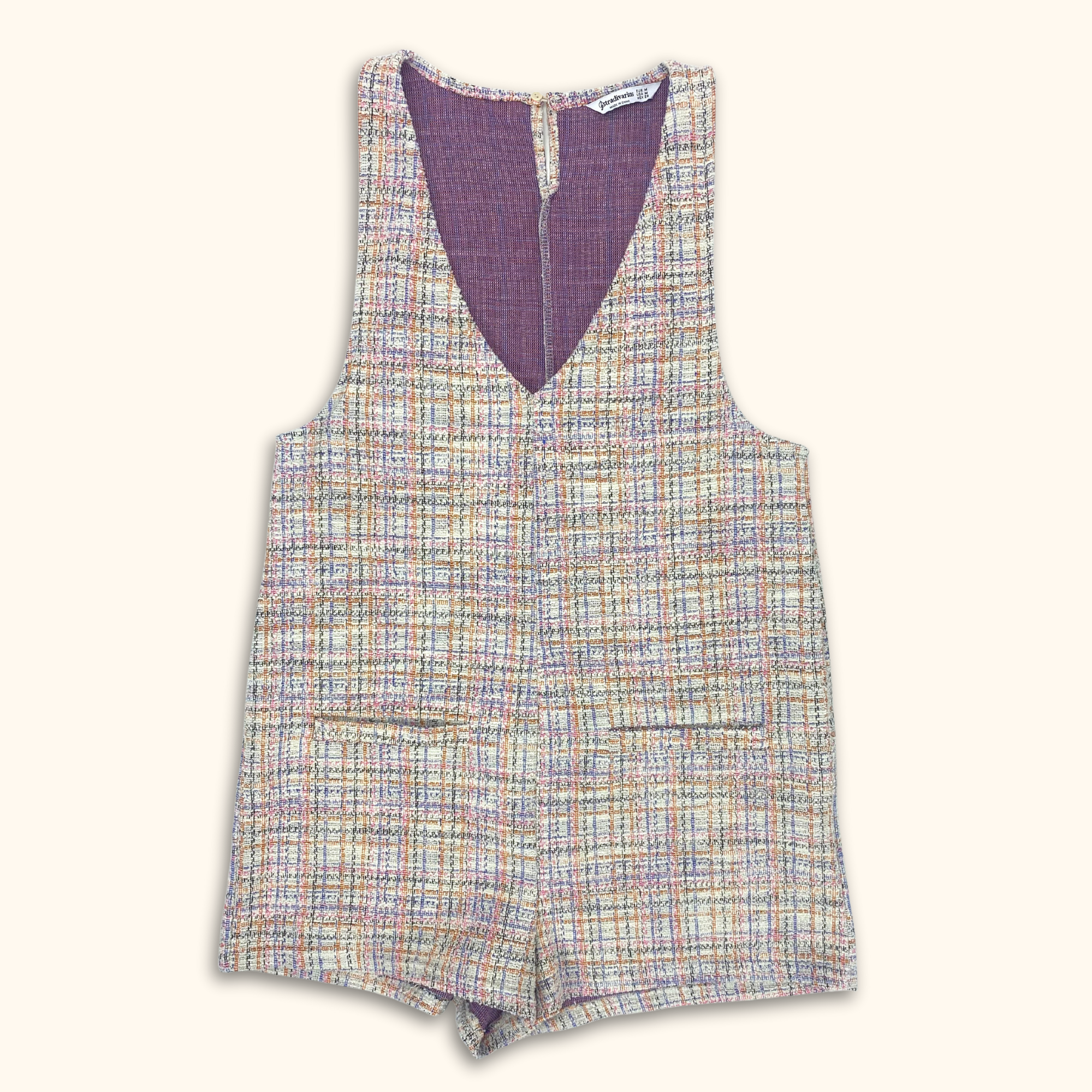 Stradivarius Tweed Look Playsuit Romper - Size 8 -  - Playsuits