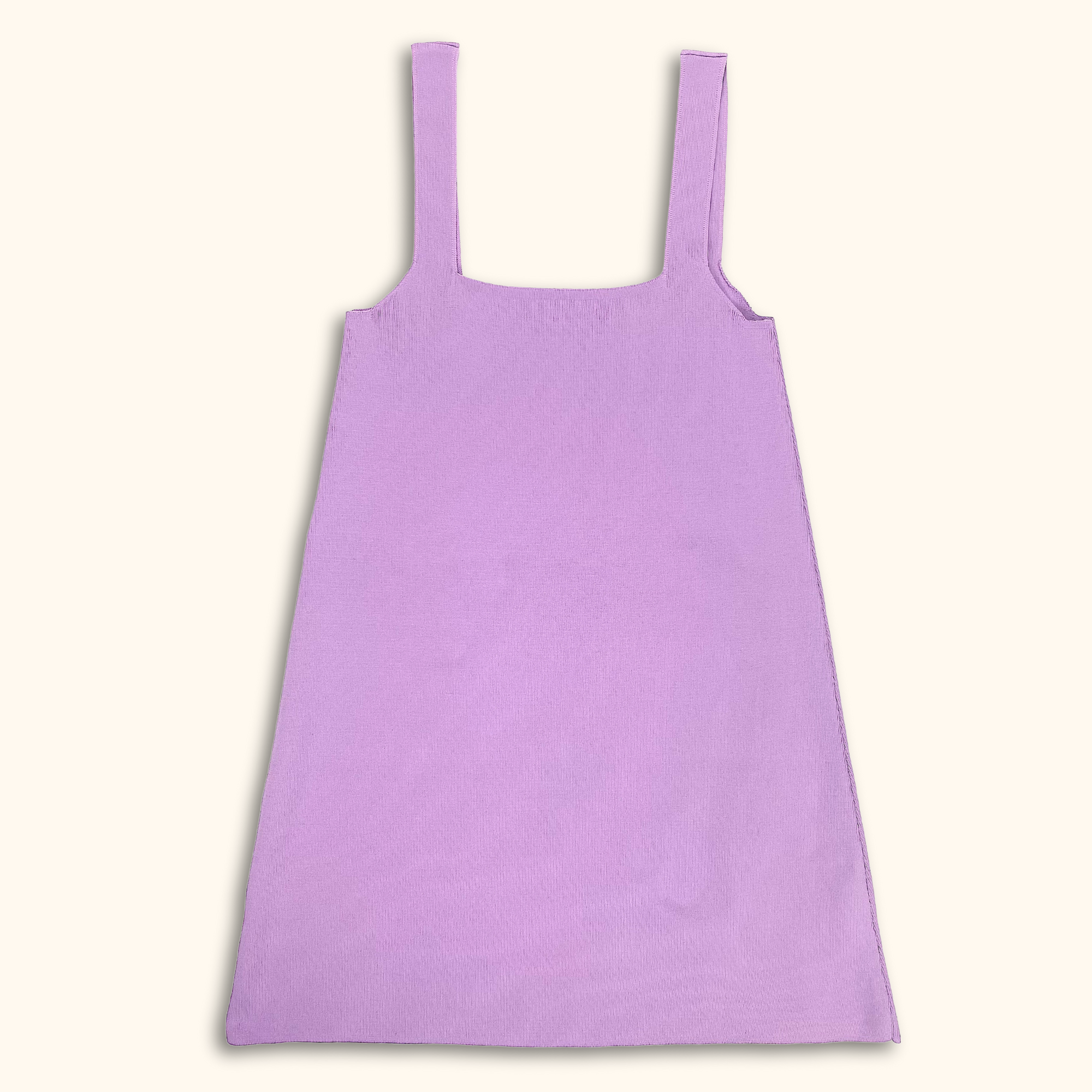 Zara Lilac Ribbed Square Neck Bodycon Dress - Size XS -  - Dresses