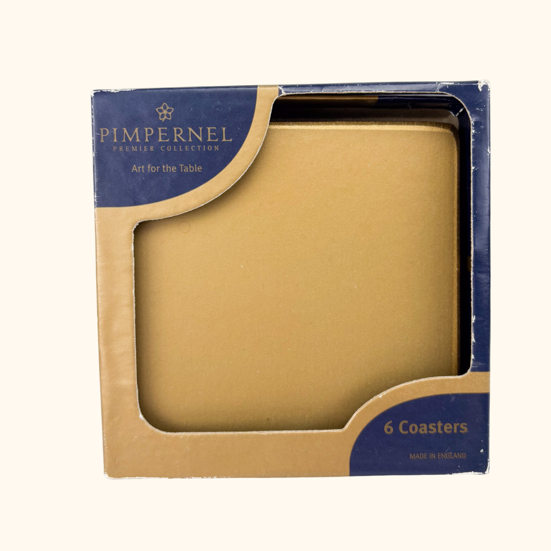Pimpernel Plain Gold Cork Coasters Set of 6 Pimpernel