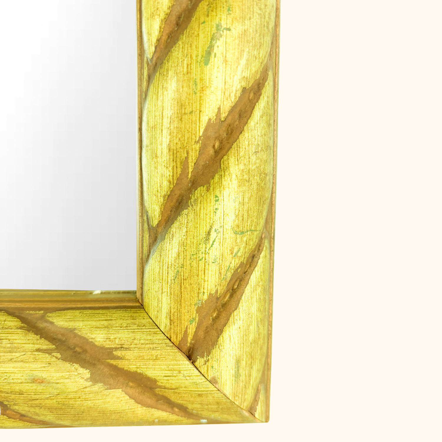 Wooden Gold Painted Chunky Wall Mirror Sunshine Thrift