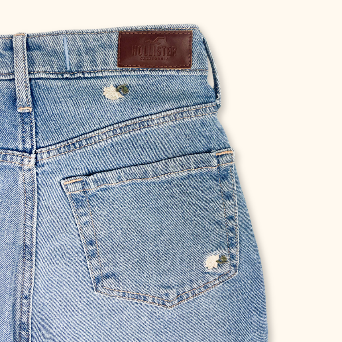 Hollister High Waist Floral Mom Jeans - Size W24
