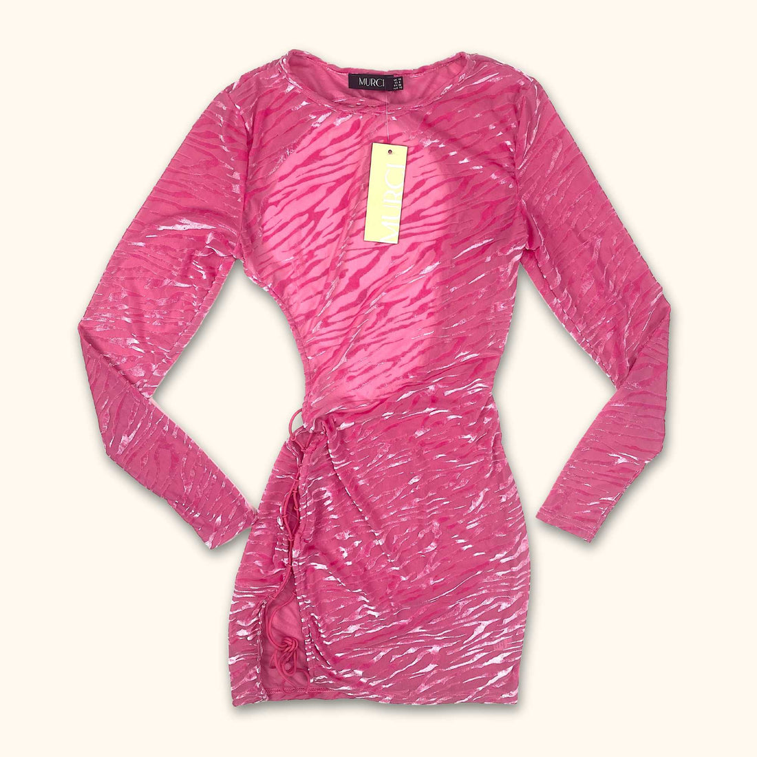 Murci Pink Zebra Mesh Bodycon Mini Dress - Size 10 -  - Dresses