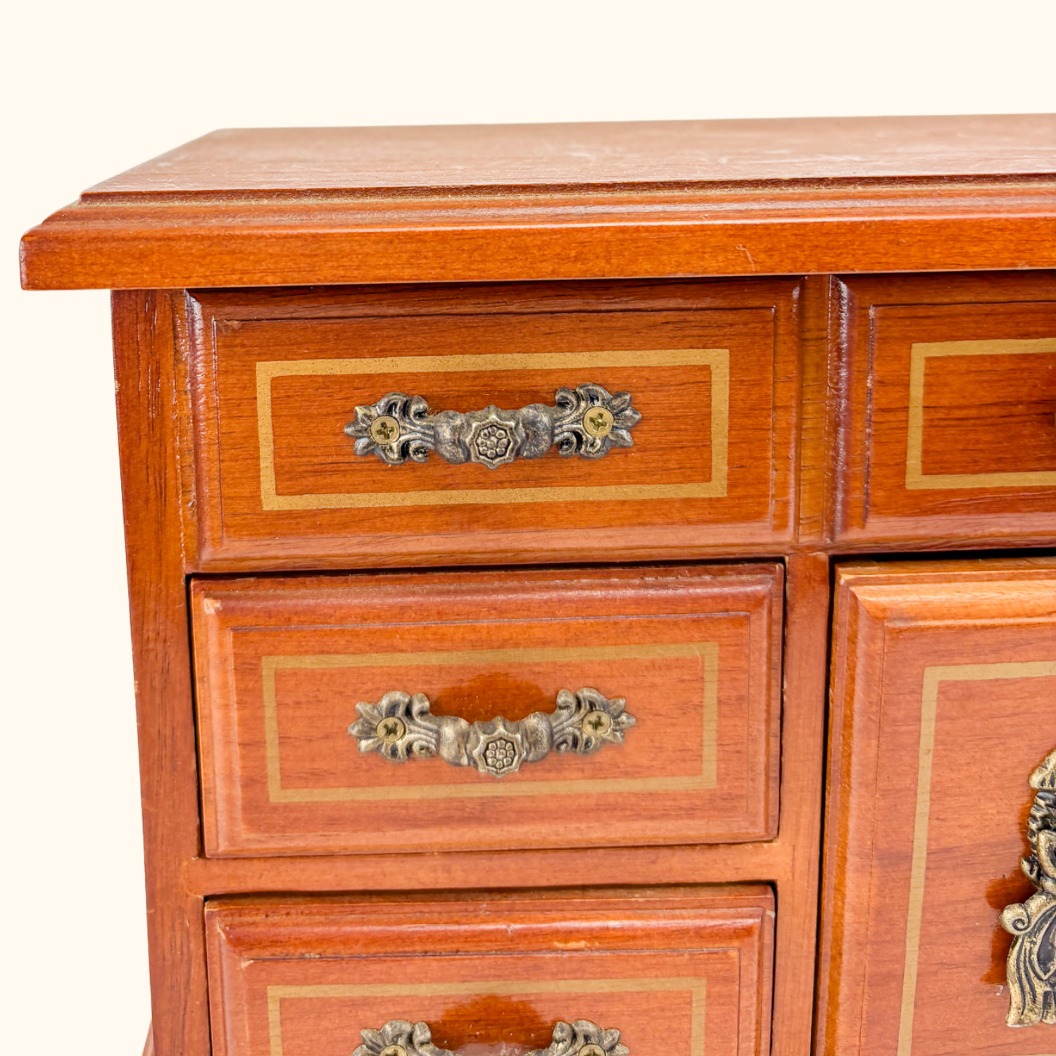 Vintage Solid Wood Jewellery Box Sunshine Thrift