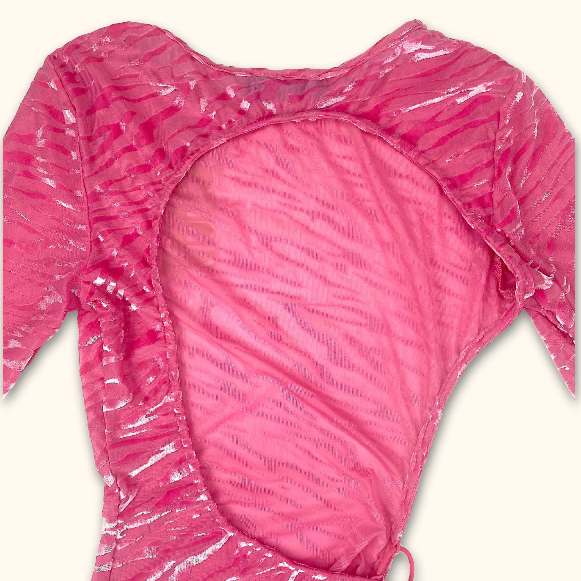 Murci Pink Zebra Mesh Bodycon Mini Dress - Size 10 -  - Dresses