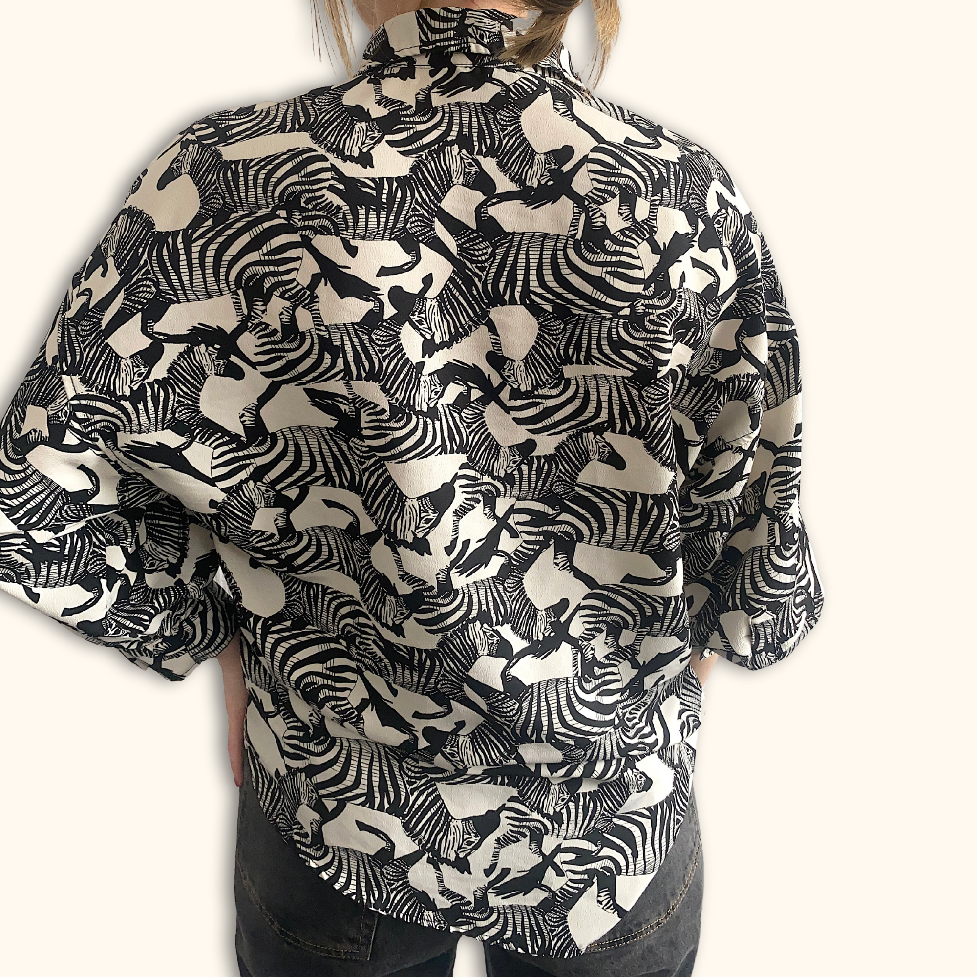 Topshop Zebra Print Oversized Button Up Shirt - Size 4 -  - Shirts
