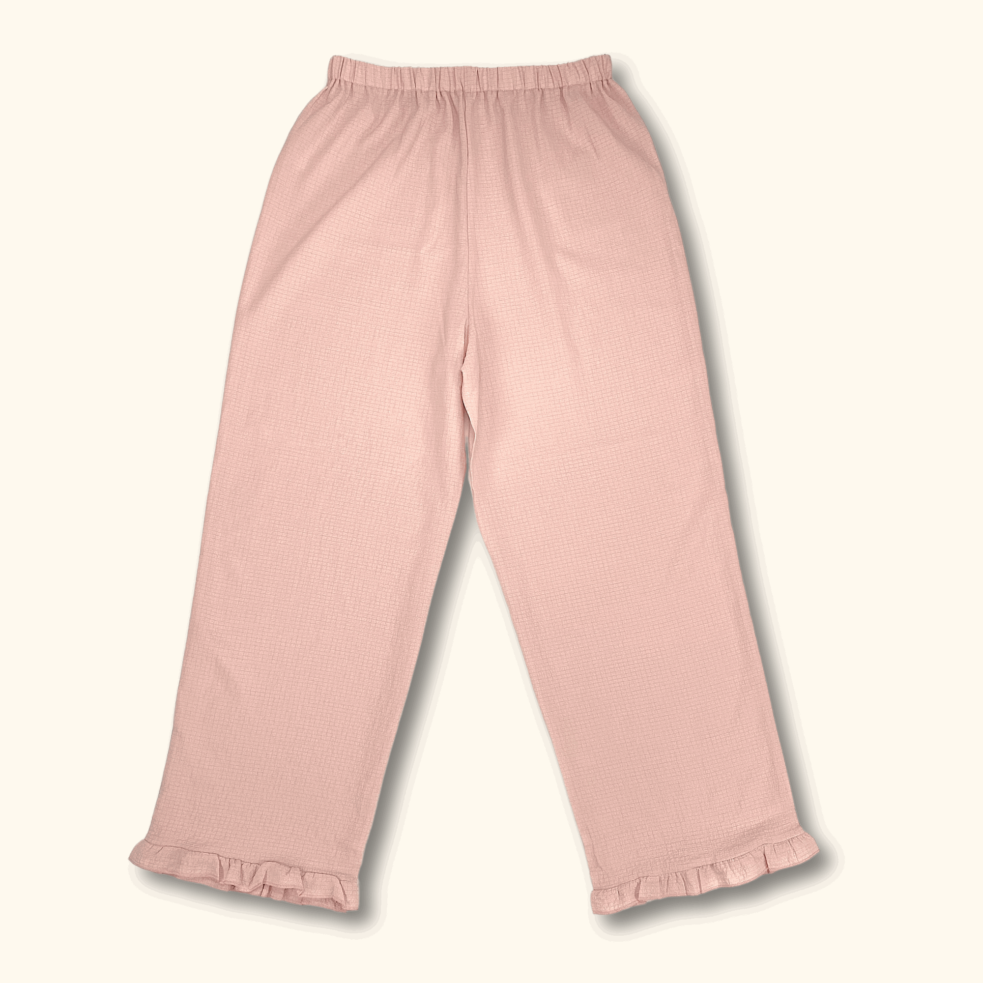 Light Pink Wide Leg Frill High Waisted Trousers - Size Large - - Jeans & Trousers