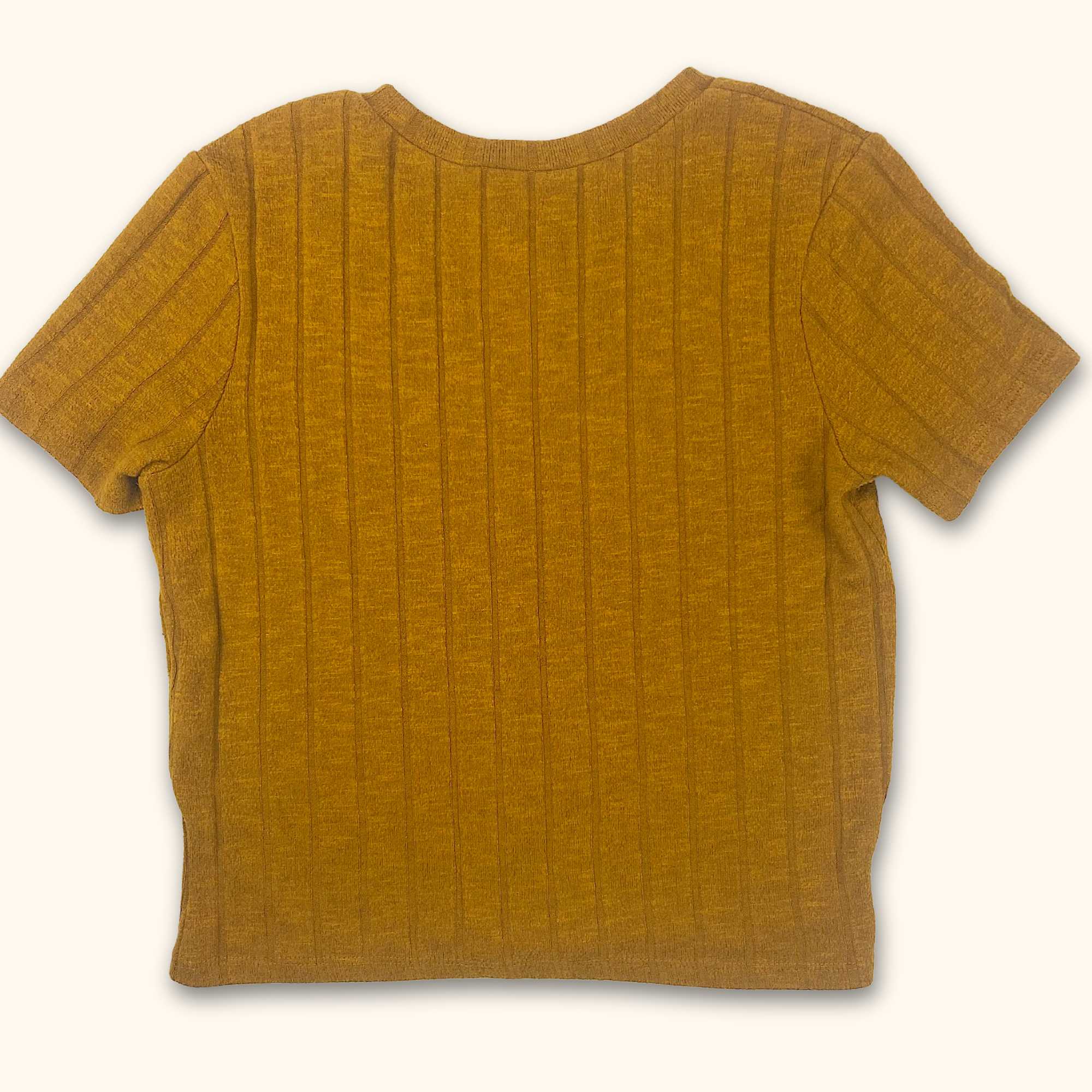 Zara Orange Ribbed Short Sleeve Top - Size Medium - - Tops