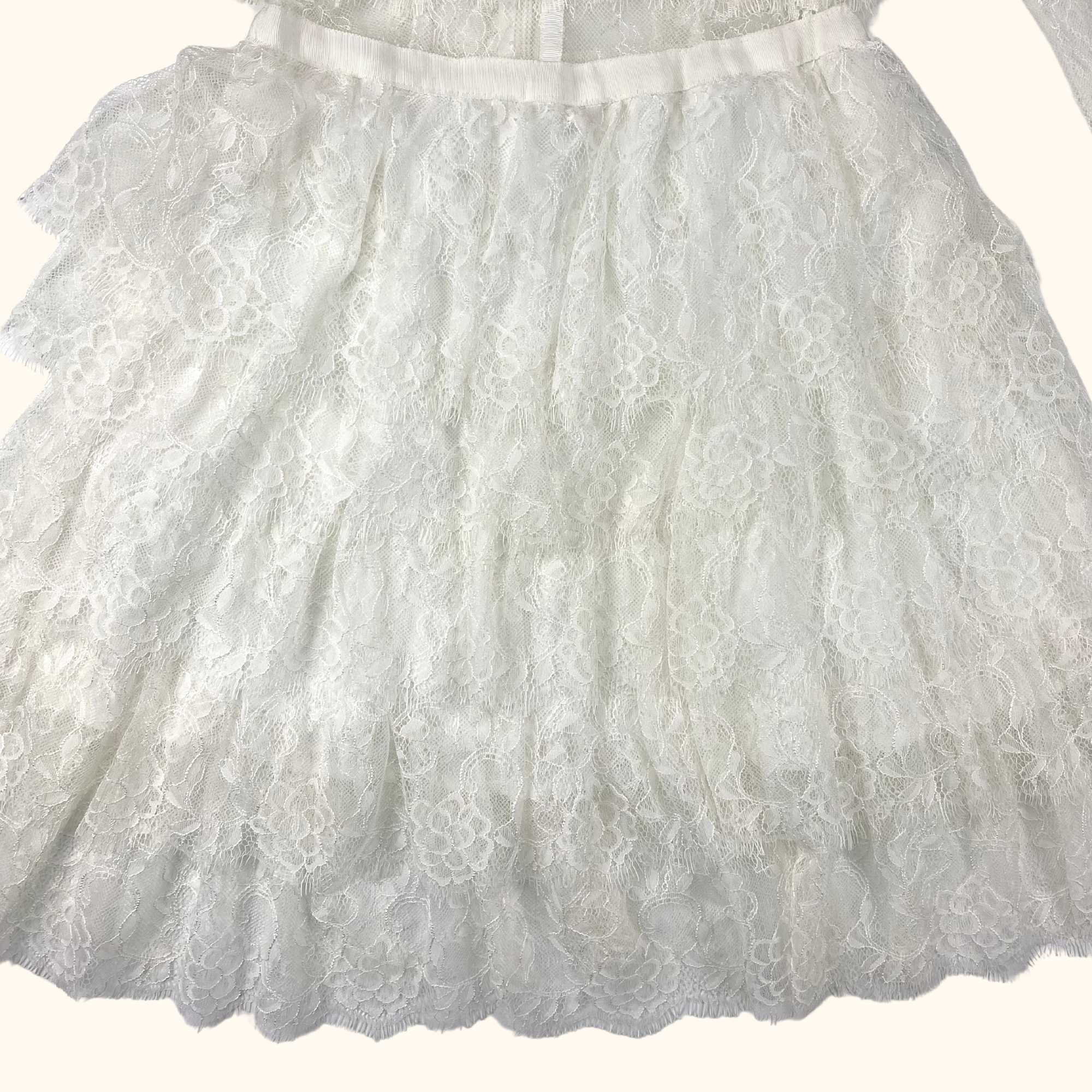 True Decadence White Mini Lace Dress - Size 6 - - Dresses