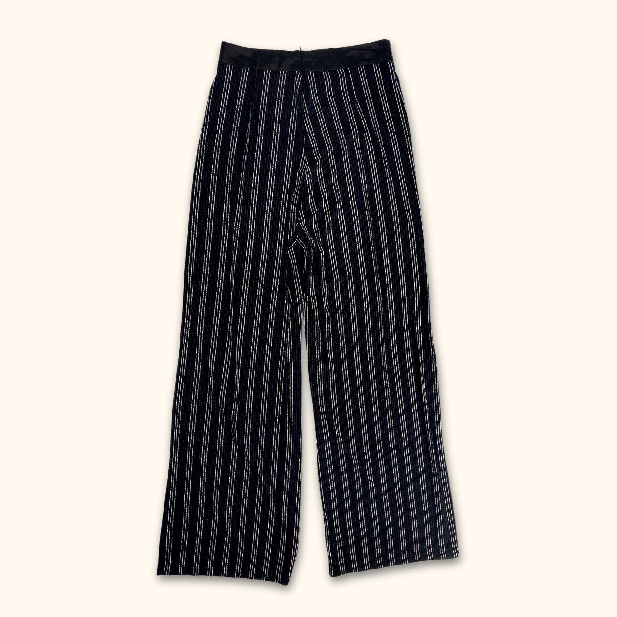 NaaNaa Sparkly Black Flared Wide Leg Trousers - Size 8 -  - Trousers