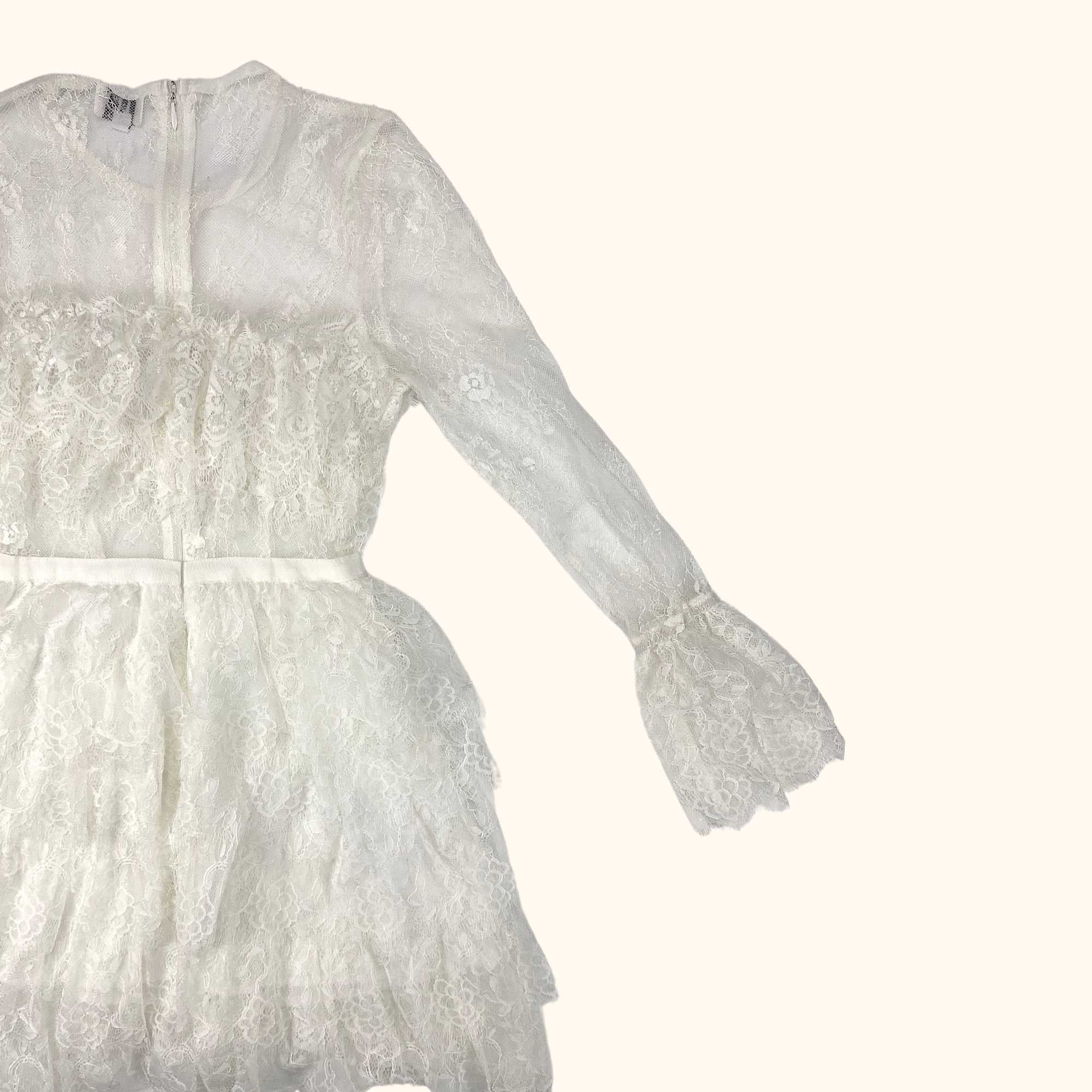 True Decadence White Mini Lace Dress - Size 6 - - Dresses