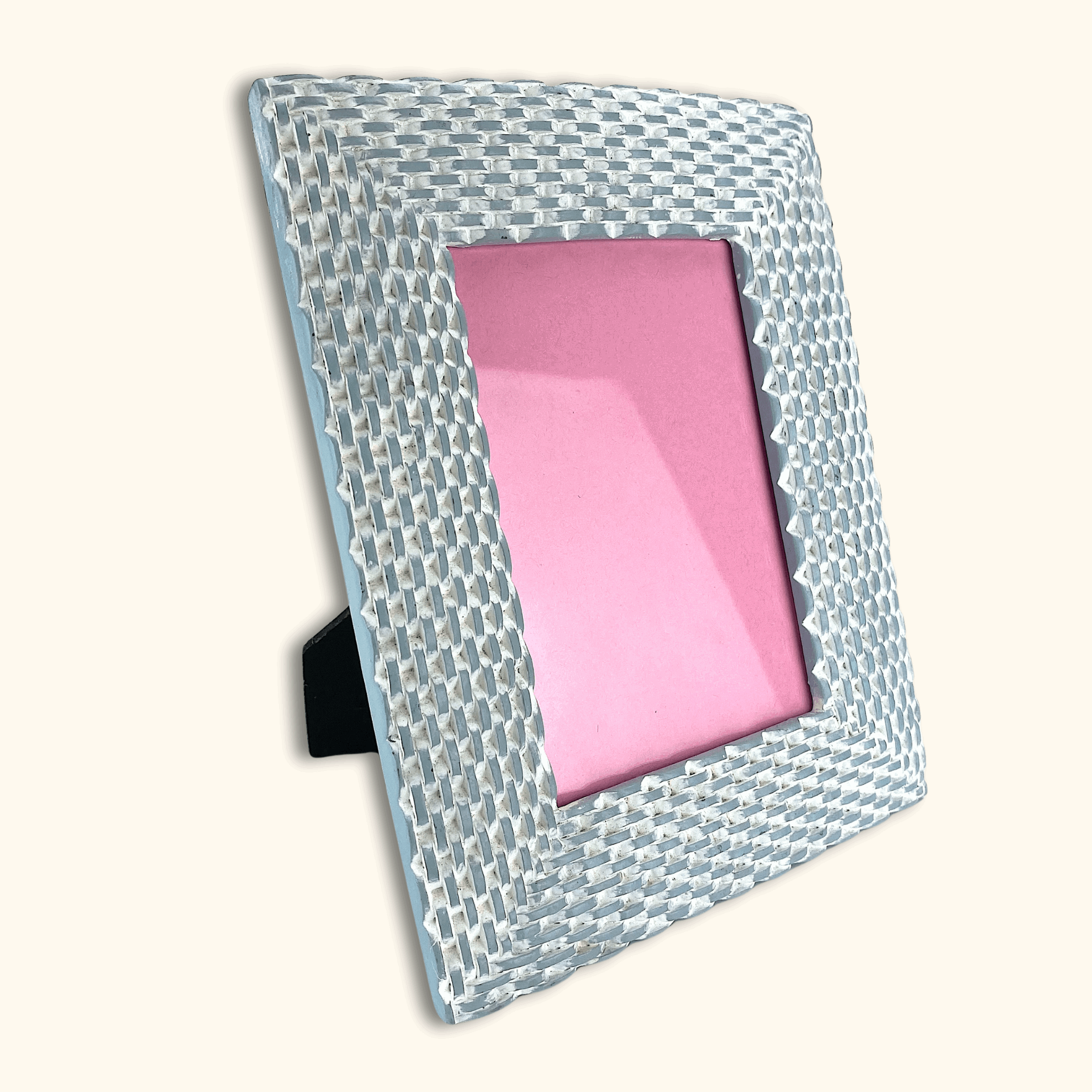 Light Blue and White Pottery 4x6 Picture Frame - - Picture Frames