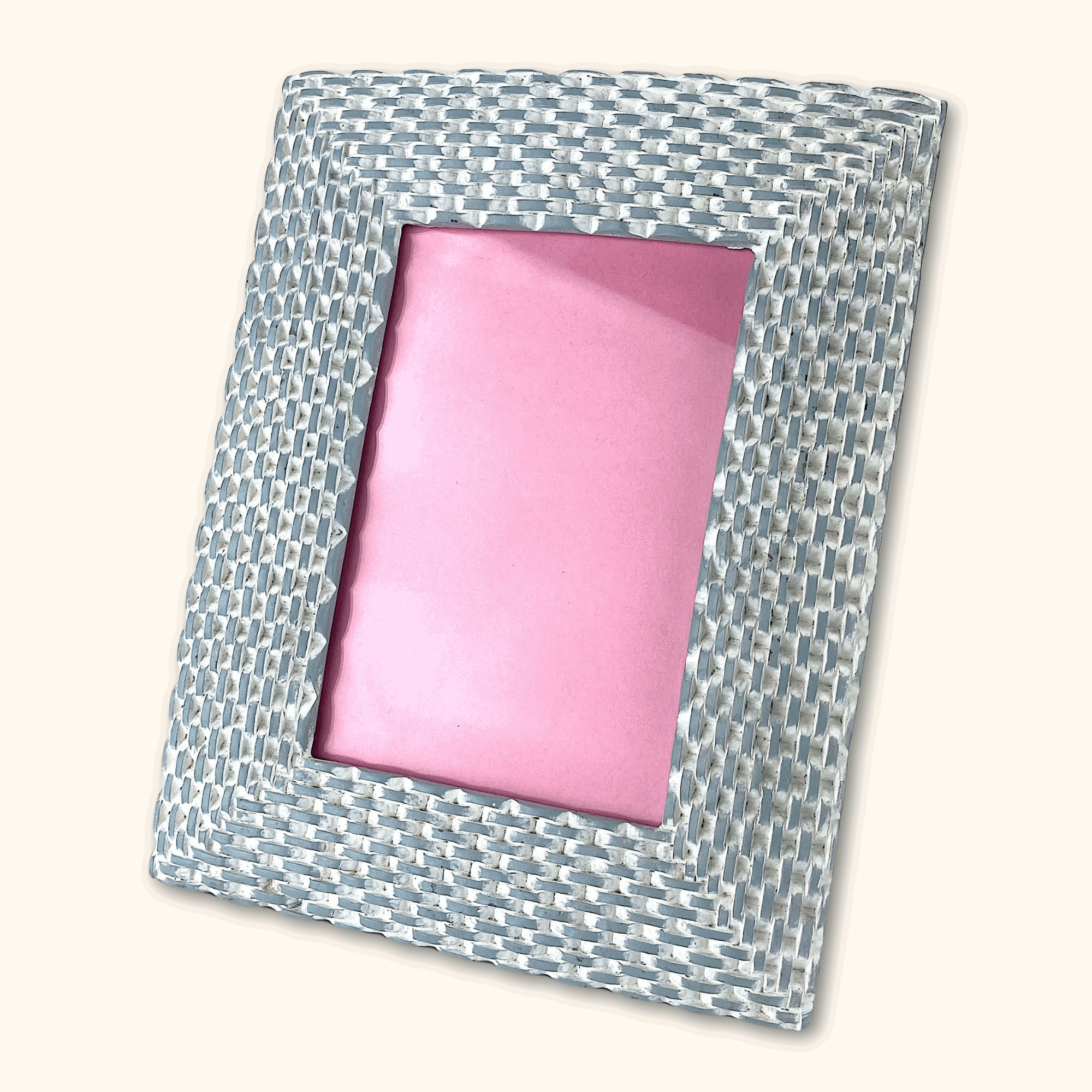 Light Blue and White Pottery 4x6 Picture Frame - - Picture Frames