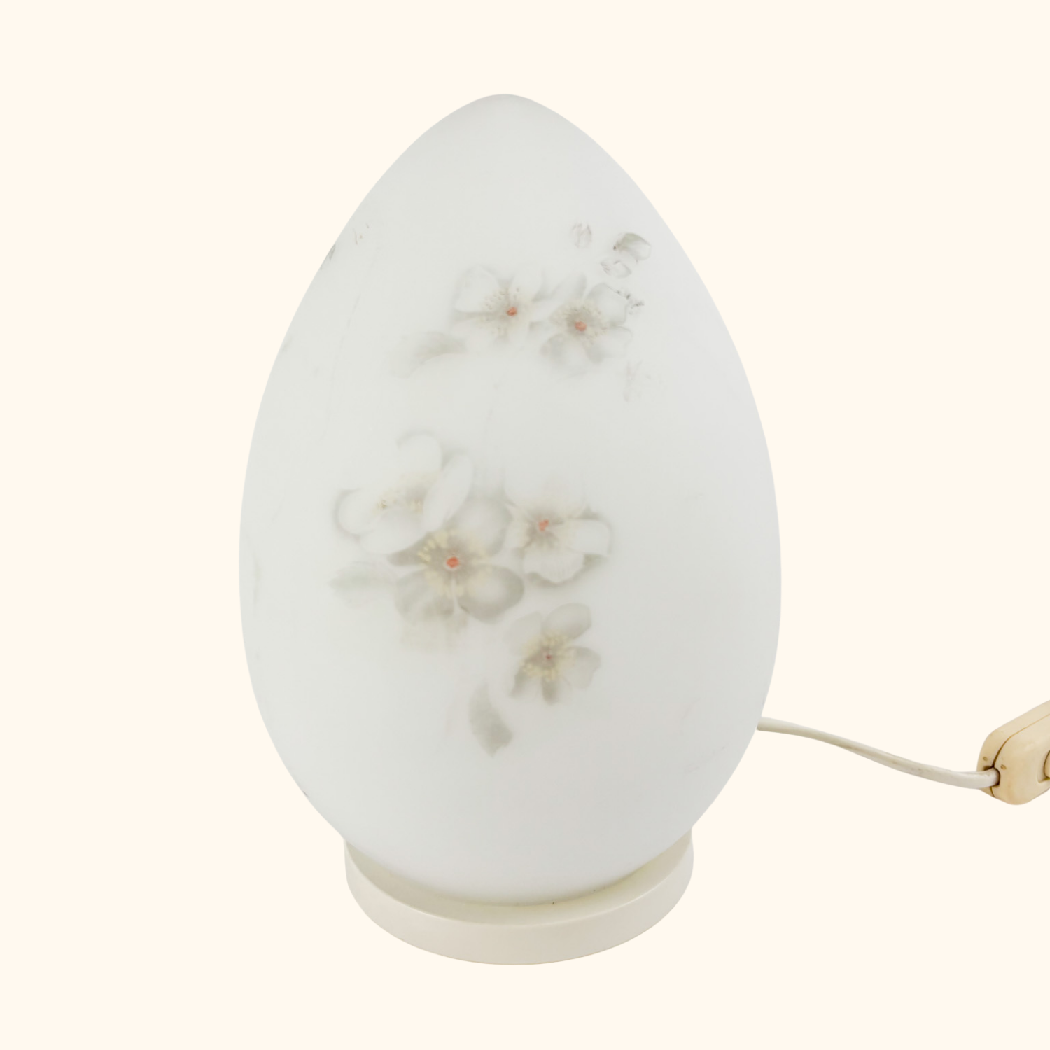 Vintage 1960s Swedish Egg Lamp Rosdala Glassworks