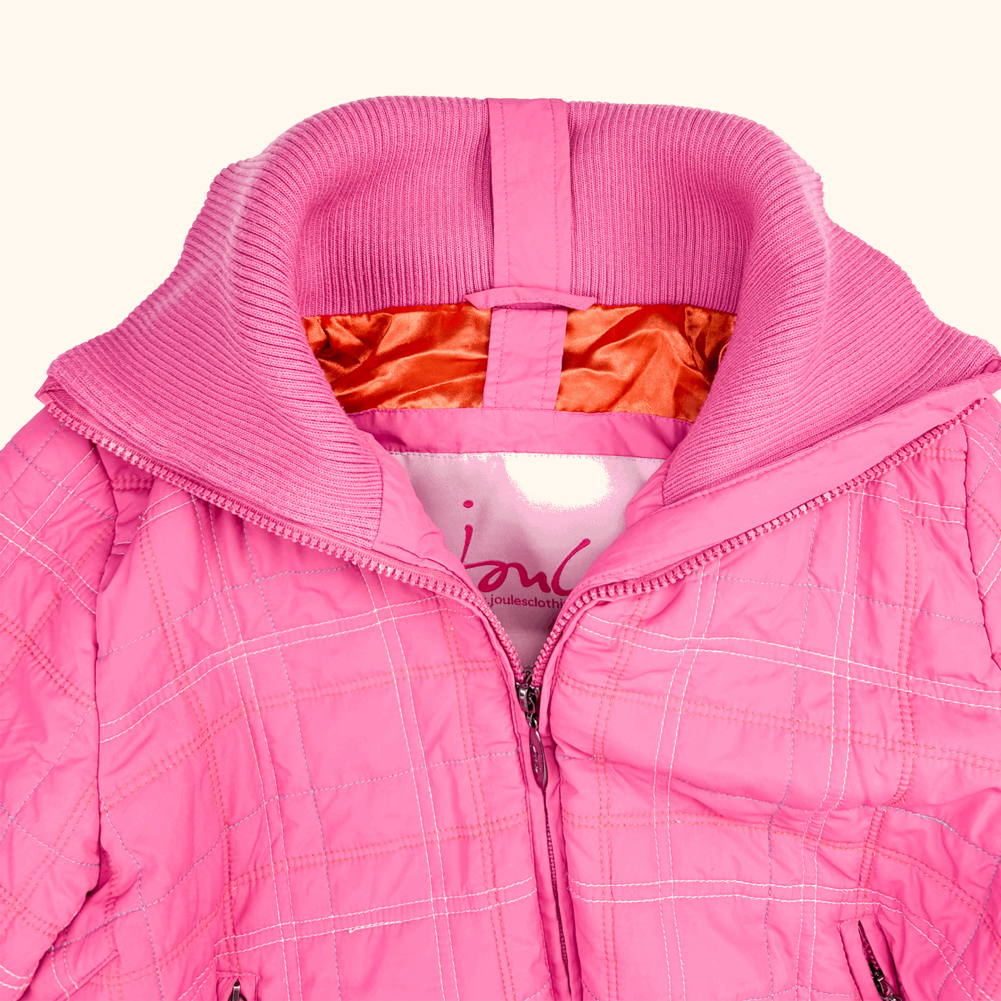Joules Padded Pink Zip Up Jacket - Size 12 Joules