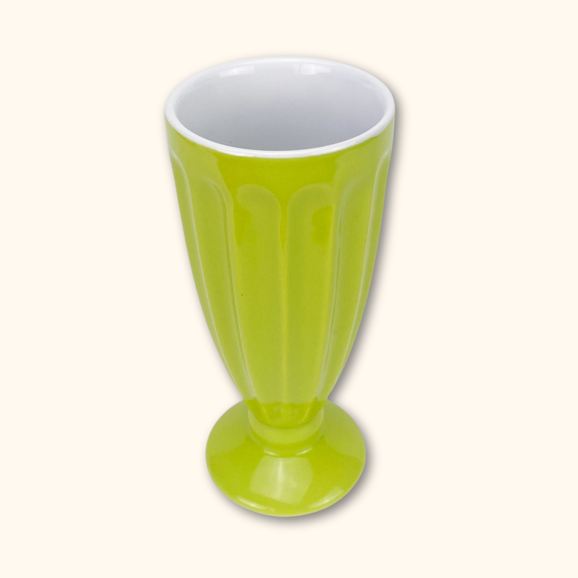 Lime Green Retro Milkshake Glass - - Vases