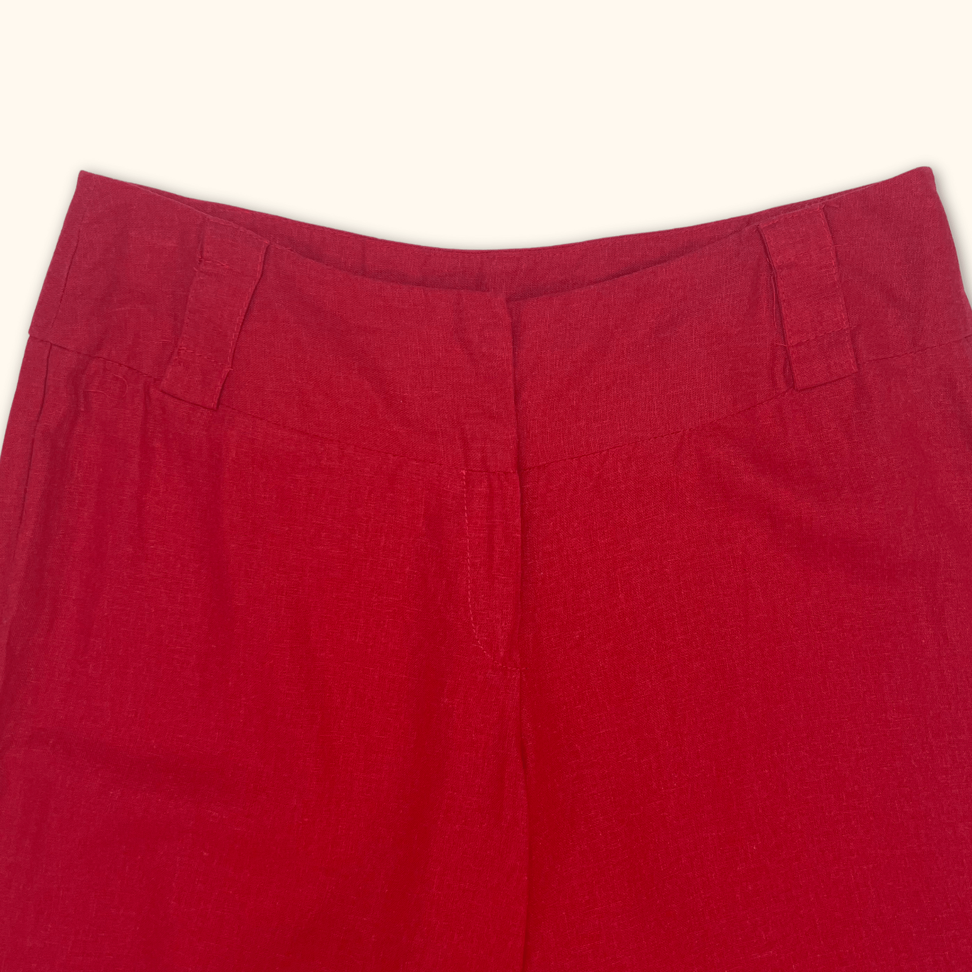 New Look Red Linen Blend Culottes - Size 12 New Look