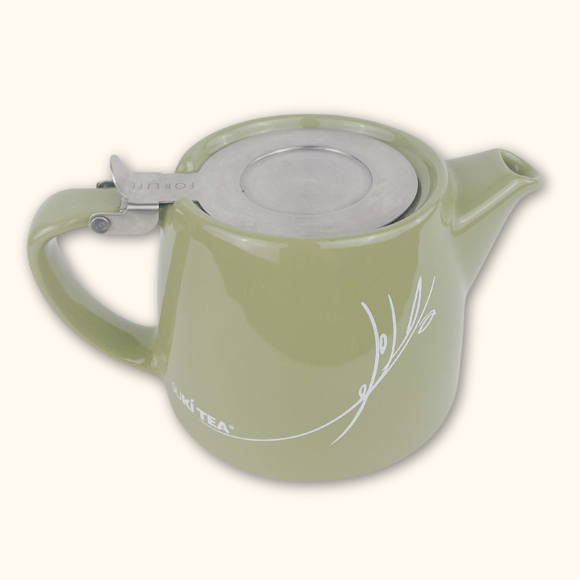 Sage Green For Life Suki Ceramic Tea Pot - - Kitchenware