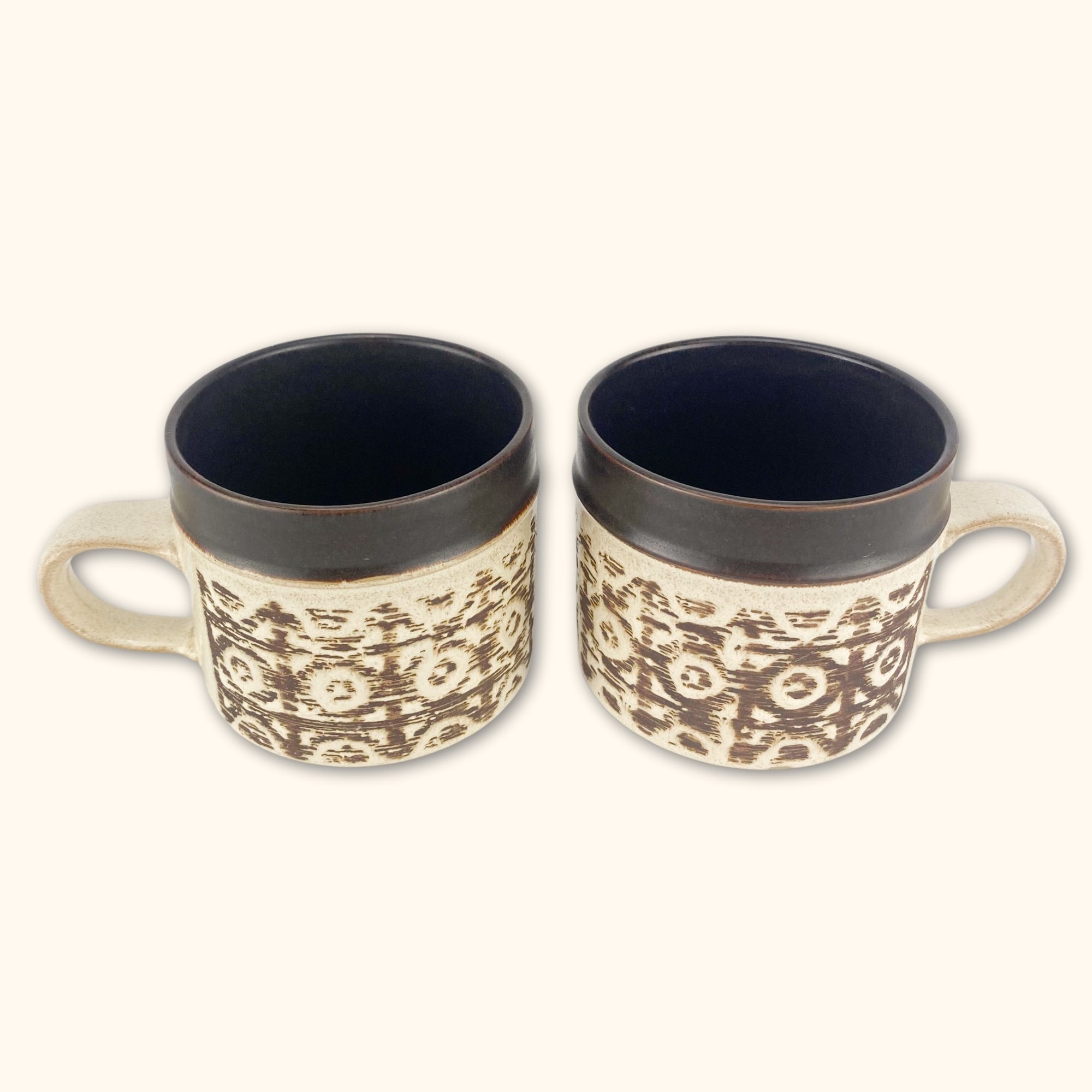 Denby Pottery Brown and Cream Mugs - Set of 2 -  - Kitchenware