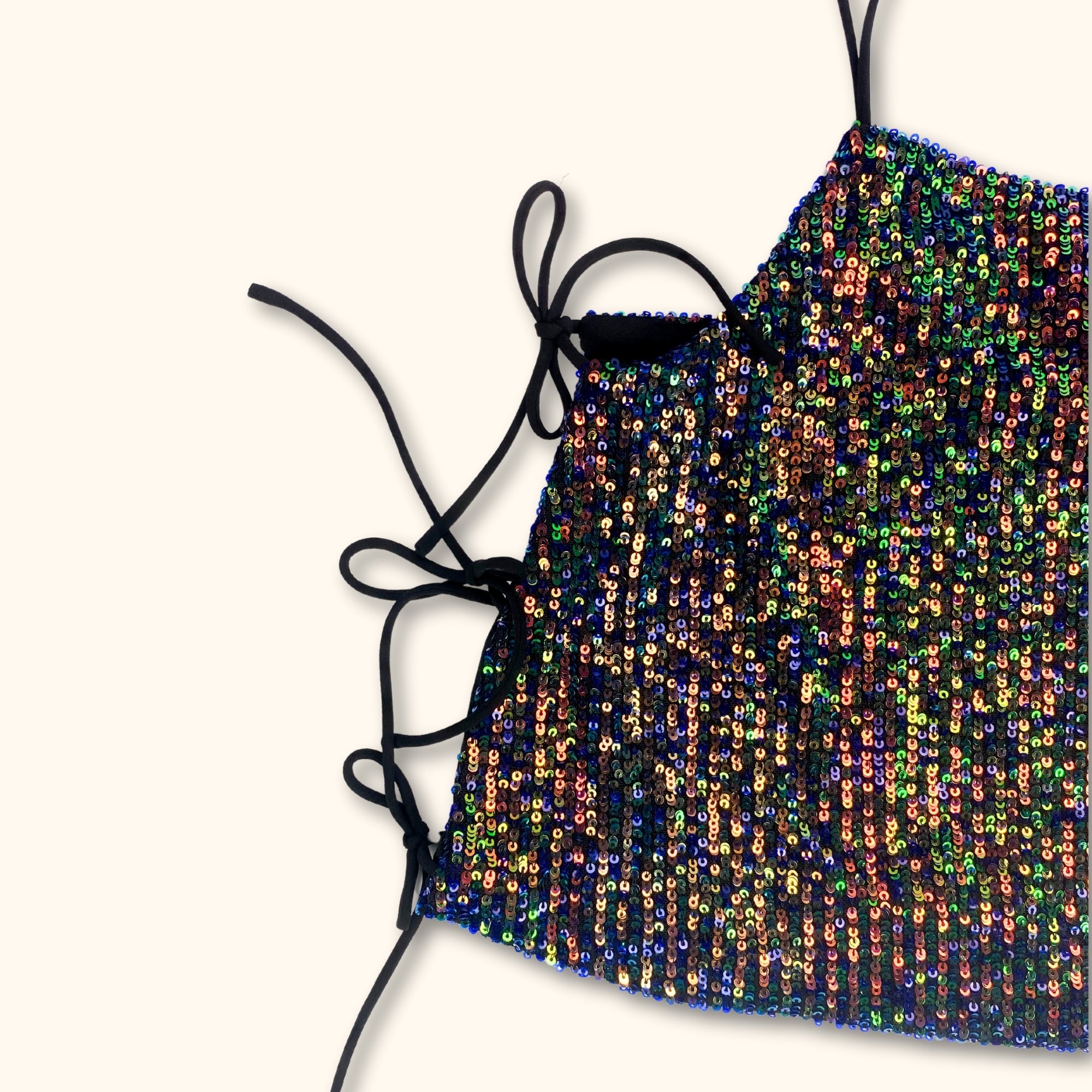 Topshop Cropped Sequin Cami Top - Size 10 - - Tops & Shirts
