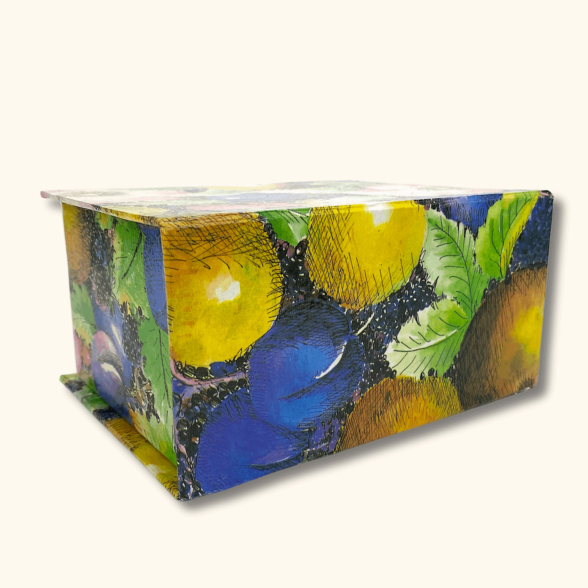 Colourful Paper Jewellery Box with Drawers and Mirror - - Decoration