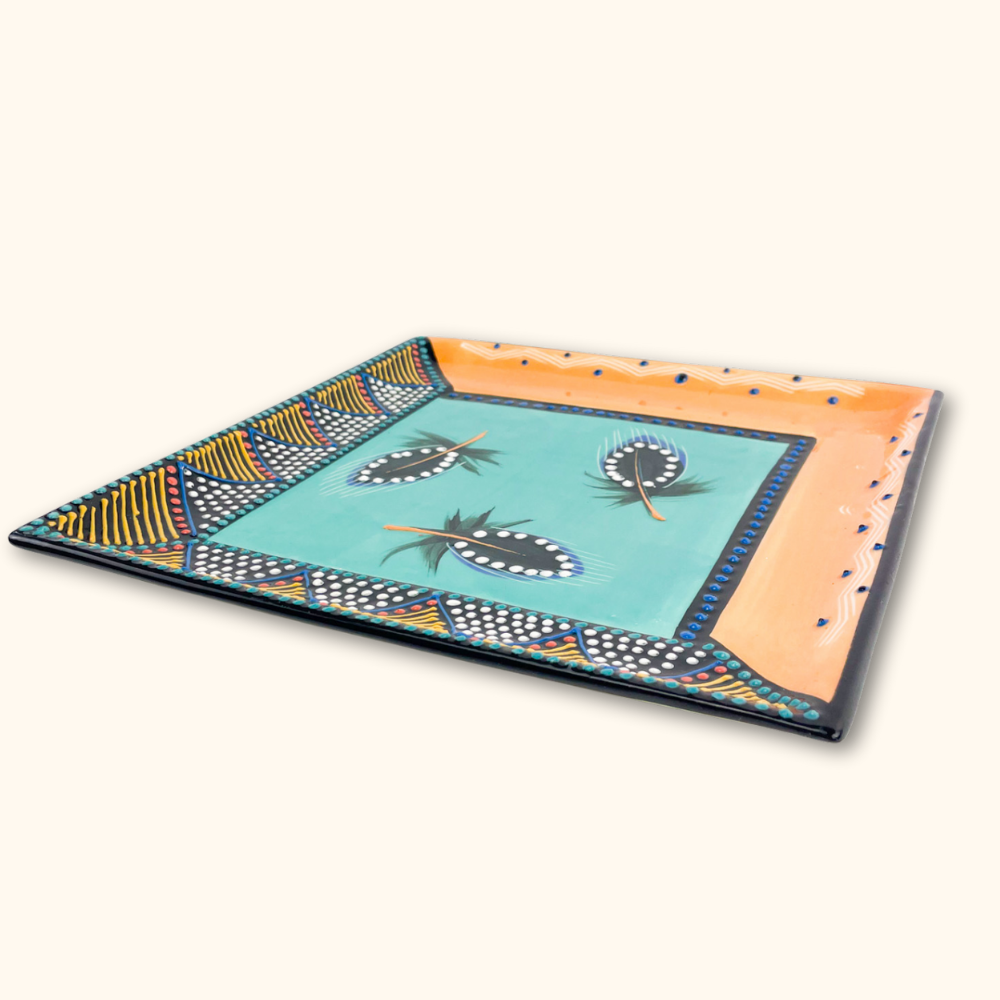 South African Ceramic Colourful Serving Plate - - Kitchenware