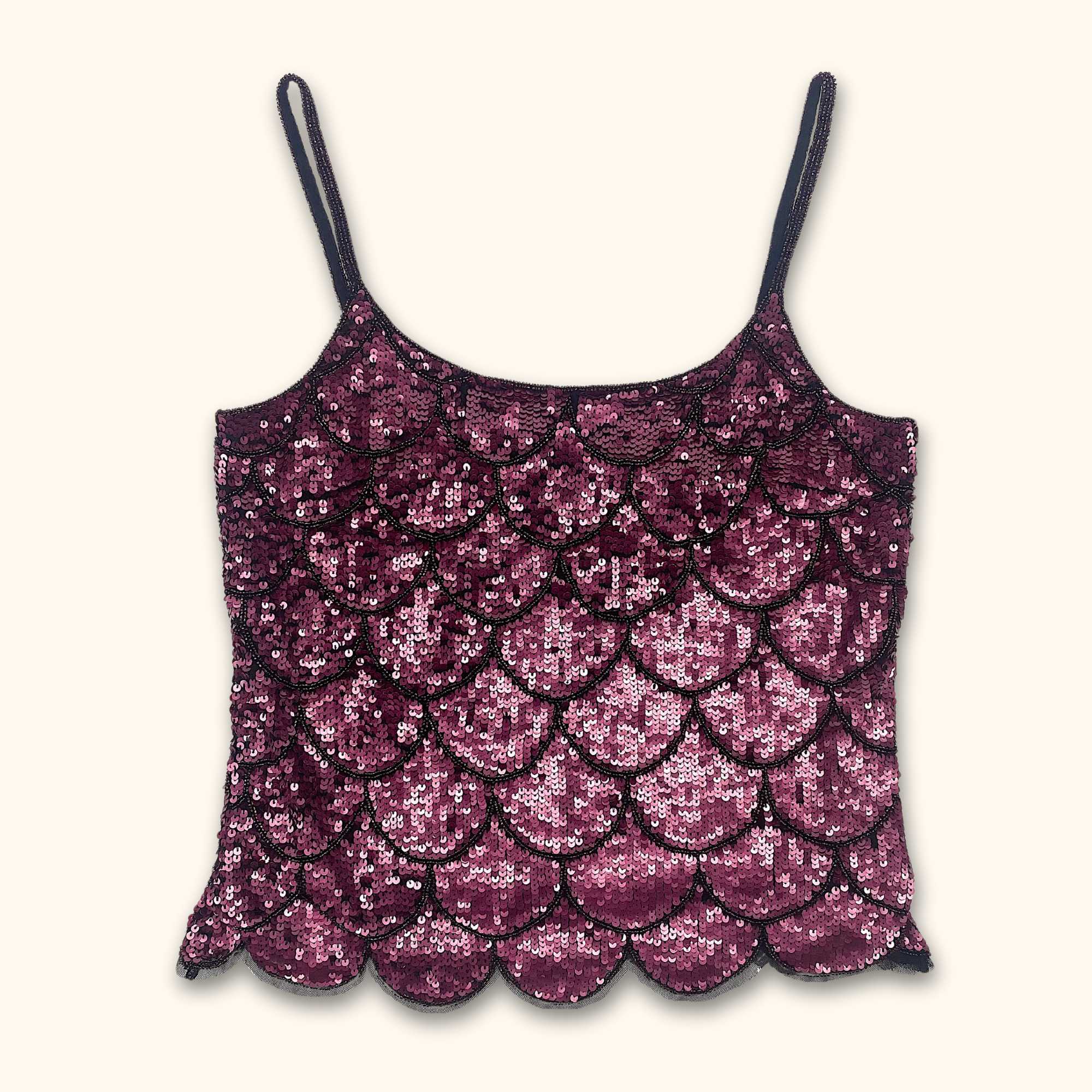 Long Tall Sally Pink Sequin Cami Top - Size 16 - - Tops & Shirts