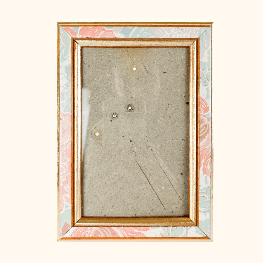 Vintage 1980s Floral Gold Picture Frame 4x6inch Sunshine Thrift
