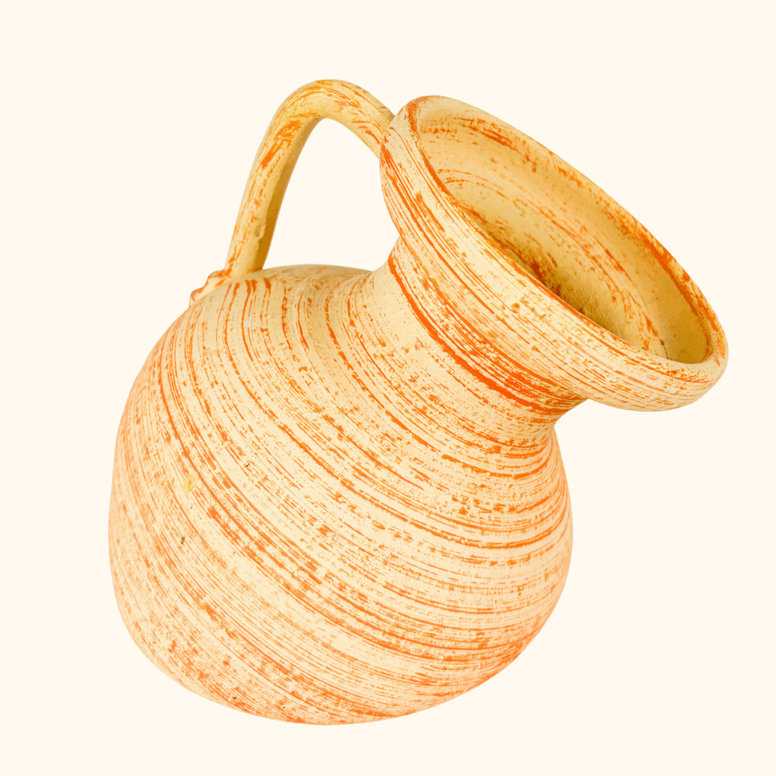 Orange Abstract Clay Melted Jug Sunshine Thrift