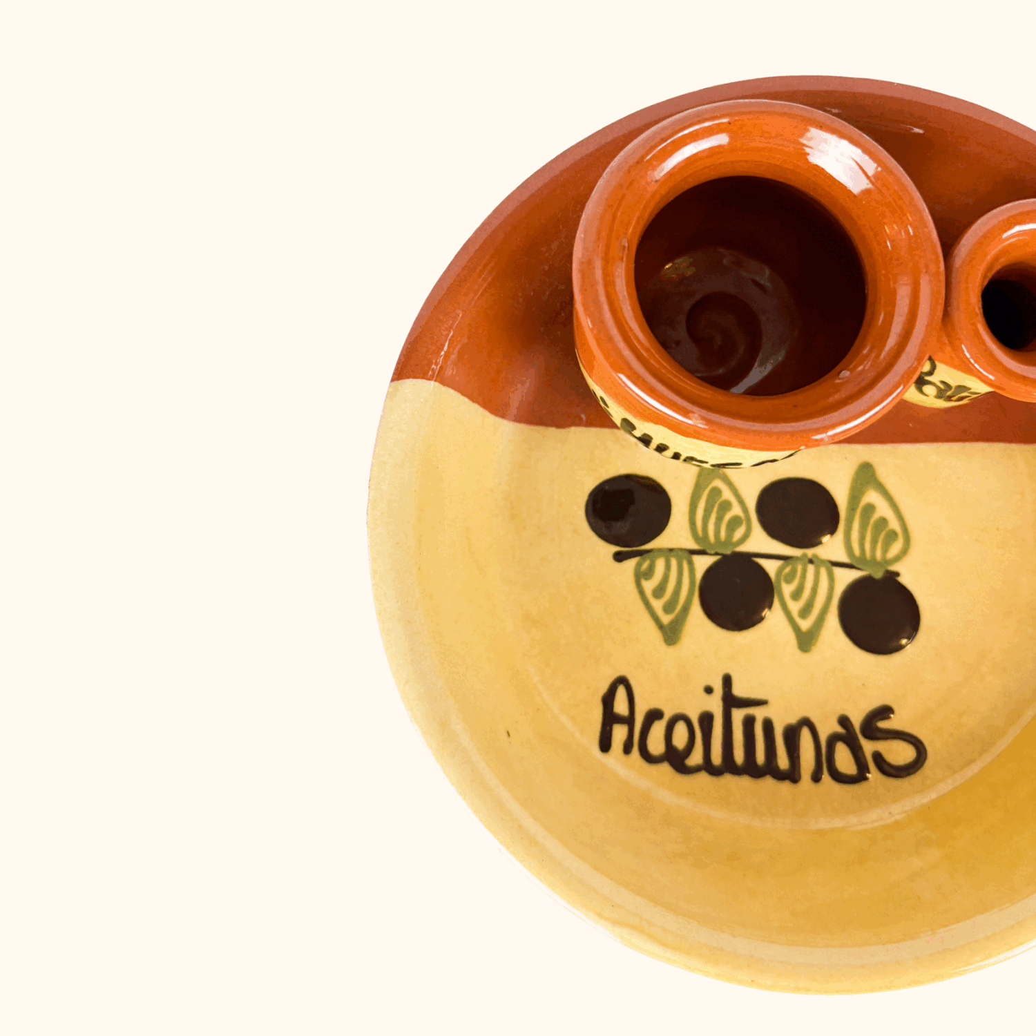 Vintage Terracotta Olive "Aceitunas" Tapas Serving Dish Sunshine Thrift