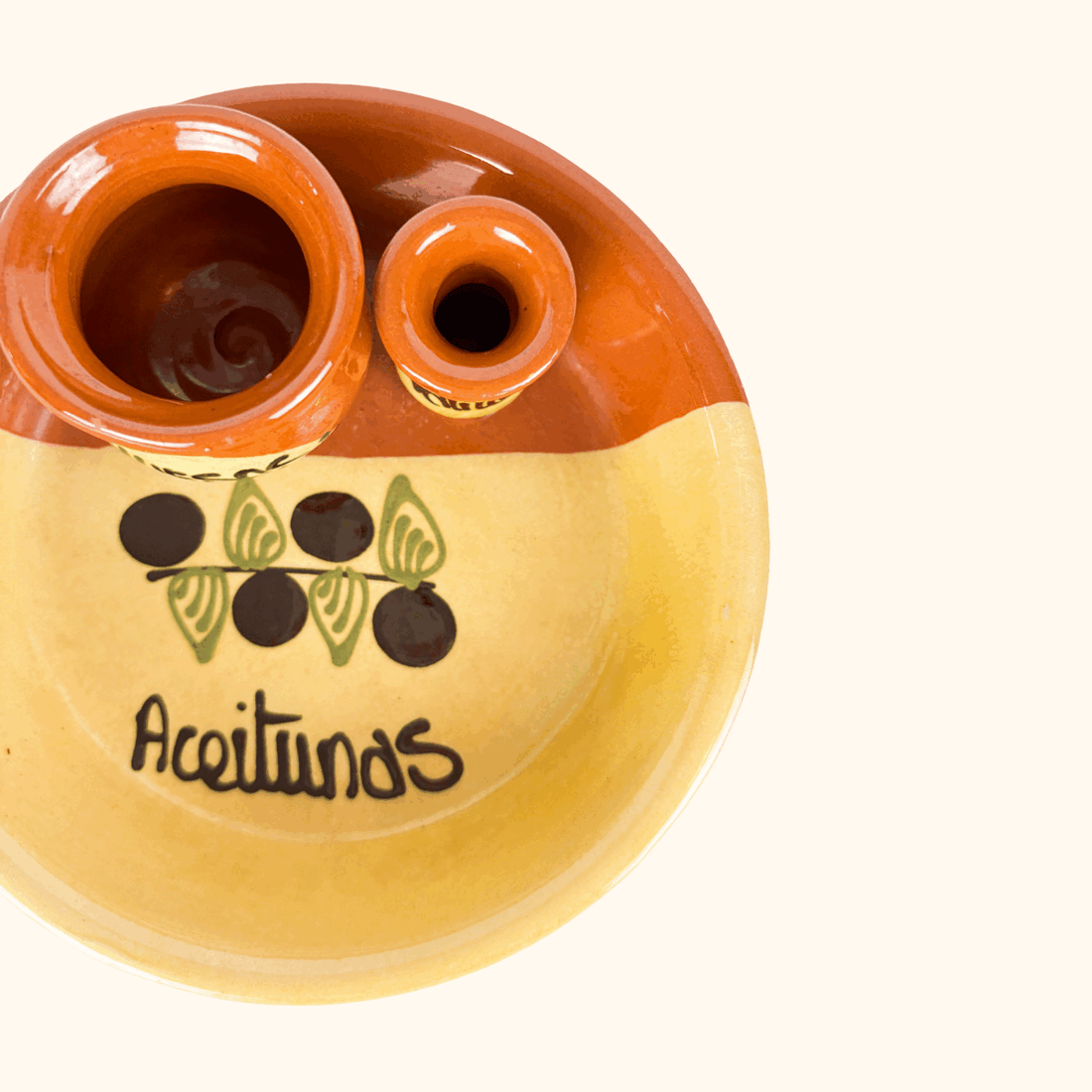 Vintage Terracotta Olive "Aceitunas" Tapas Serving Dish Sunshine Thrift