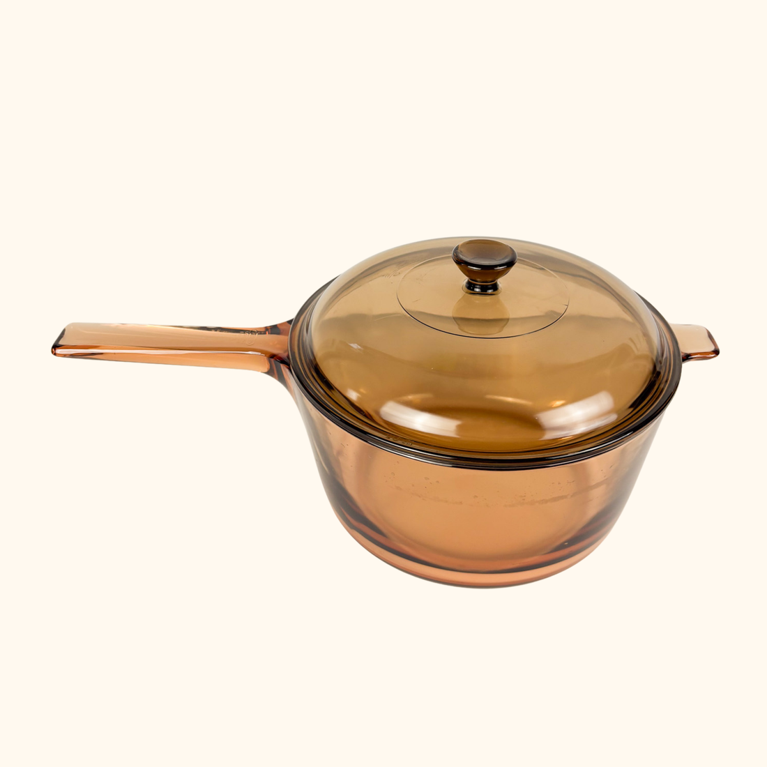 Vintage Vision Corning France Amber Glass Pan Pot Sunshine Thrift