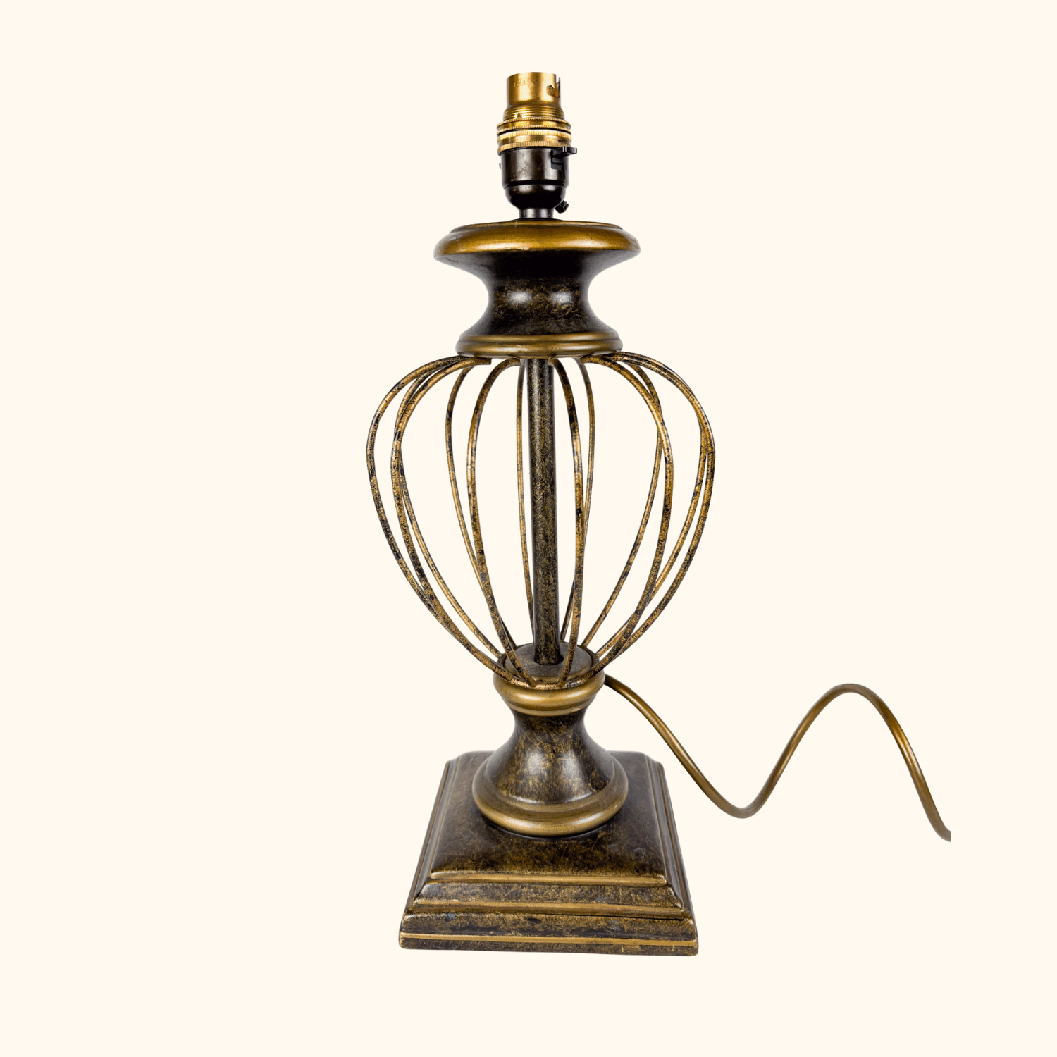 Vintage M&S Home Bird Cage Antique Style Bronze Table Lamp Marks and Spencer