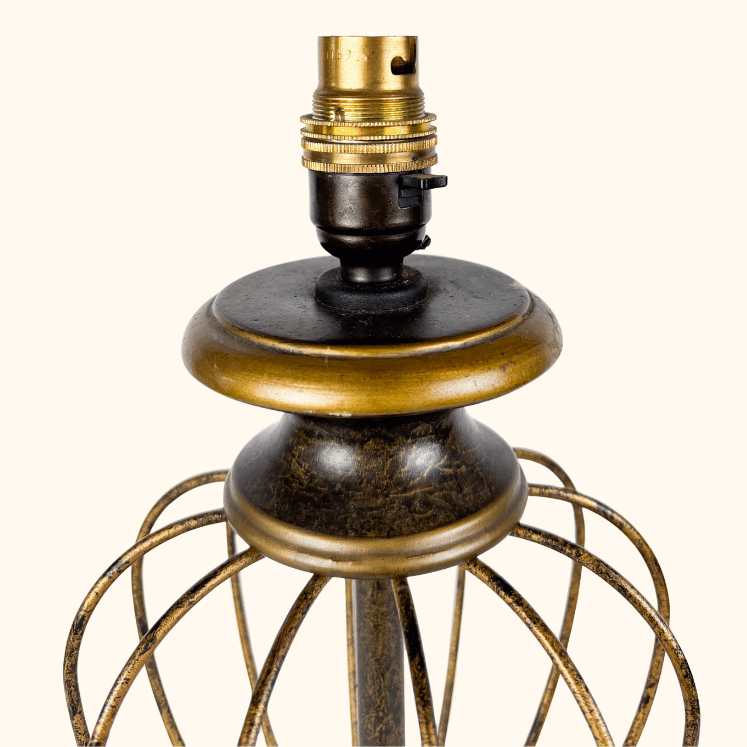 Vintage M&S Home Bird Cage Antique Style Bronze Table Lamp Marks and Spencer