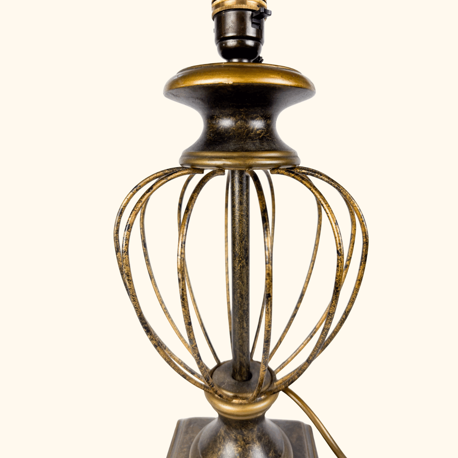 Vintage M&S Home Bird Cage Antique Style Bronze Table Lamp Marks and Spencer