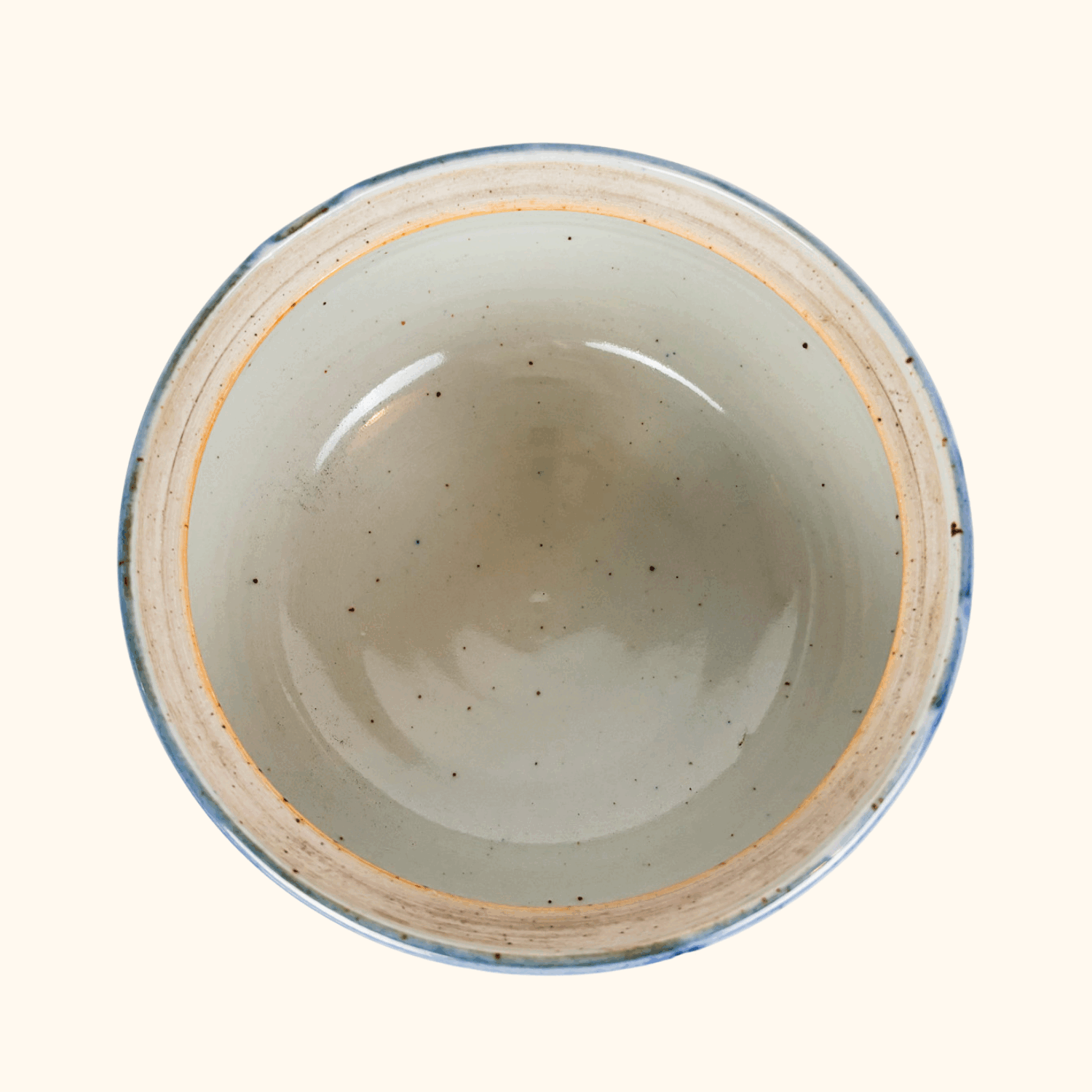 Vintage Hand Painted Cool Blue Ceramic Lidded Bowl Sunshine Thrift