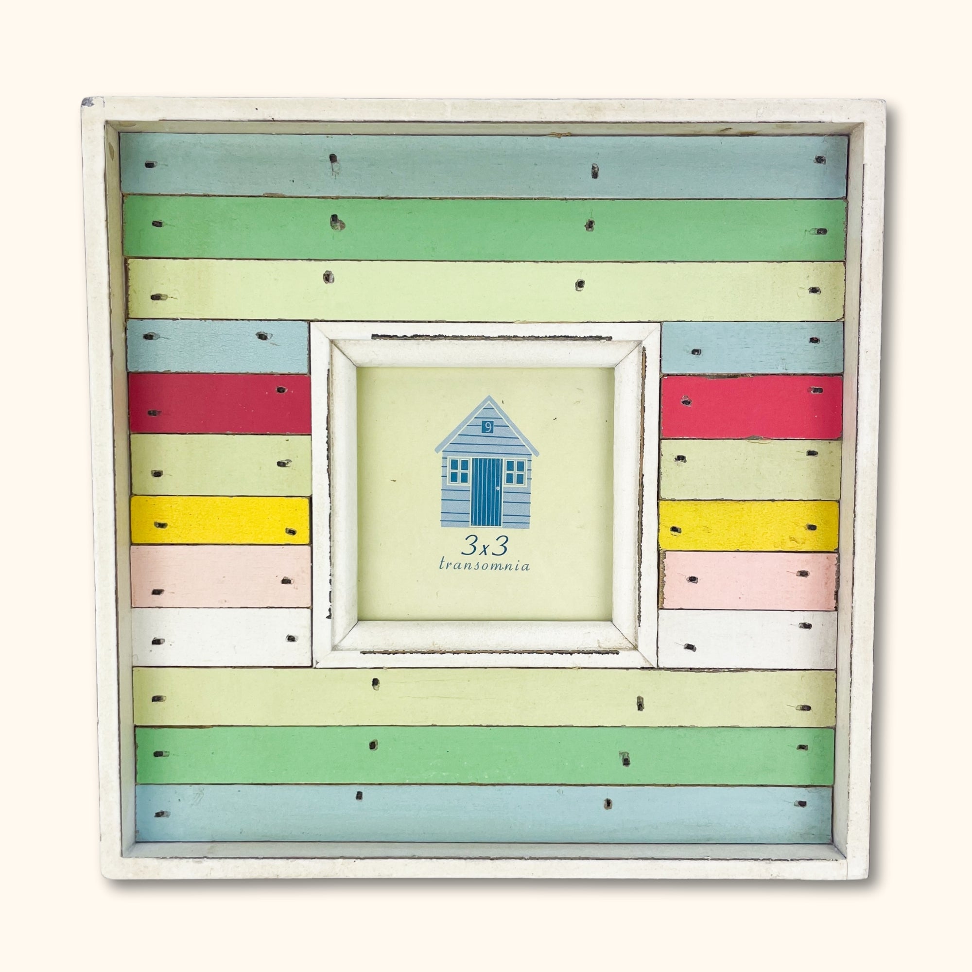 Striped Colourful Wooden Square Picture Frame -  - Frames