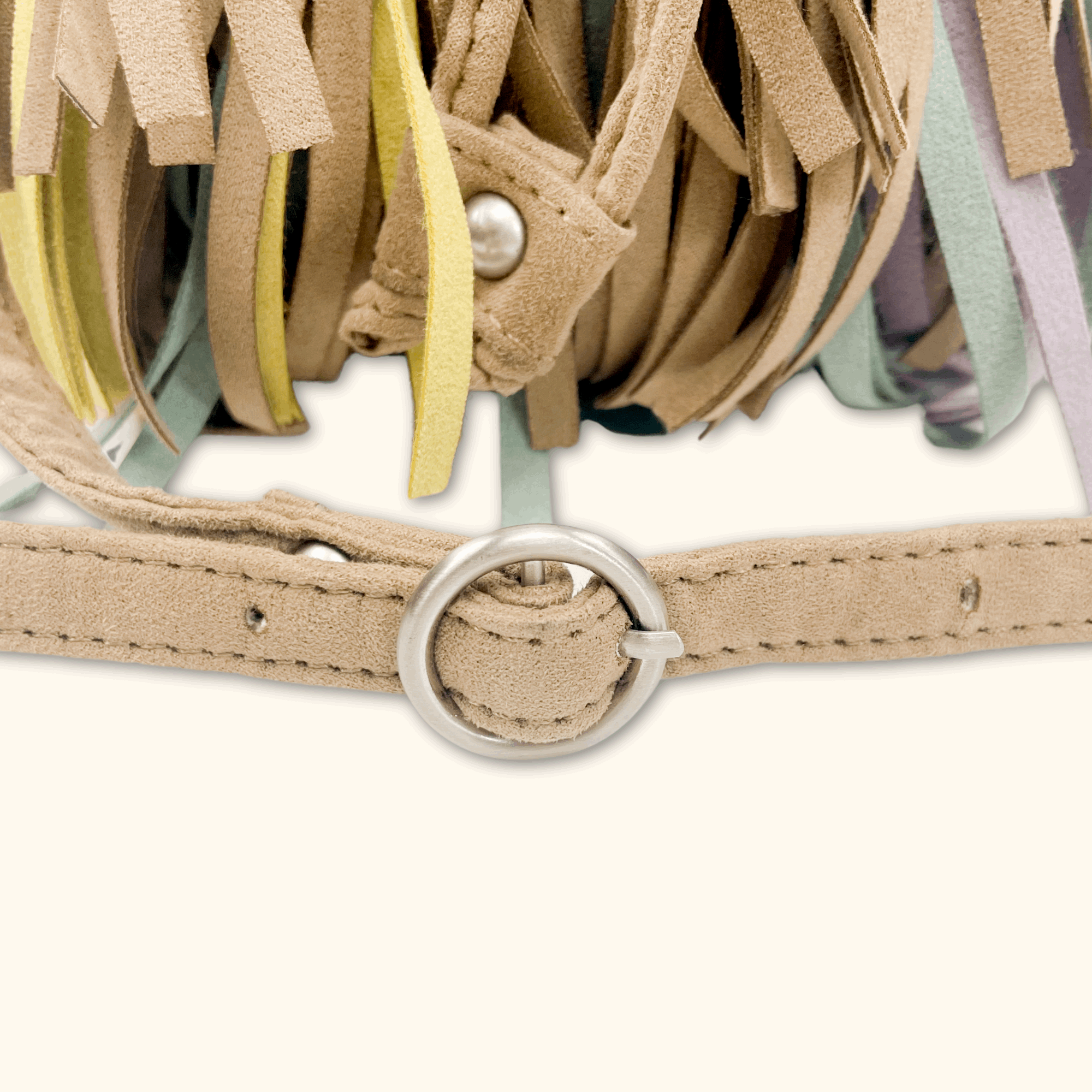 Zara Colourful Suede Fringe Bucket Bag - - Bags