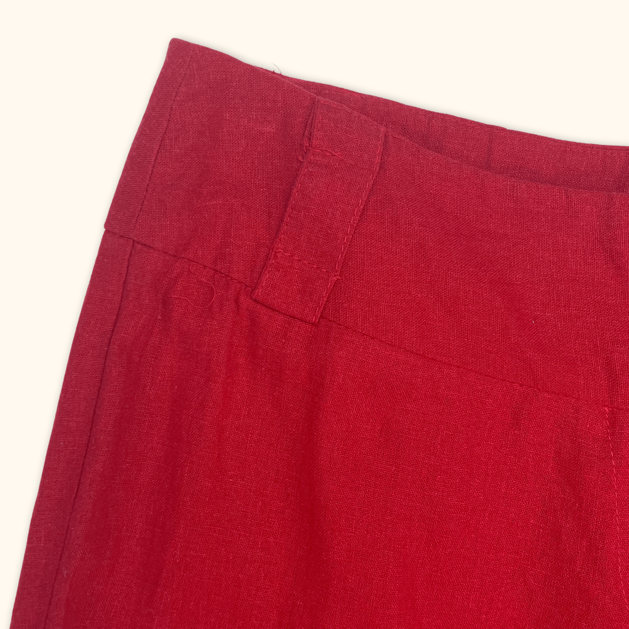 New Look Red Linen Blend Culottes - Size 12 New Look