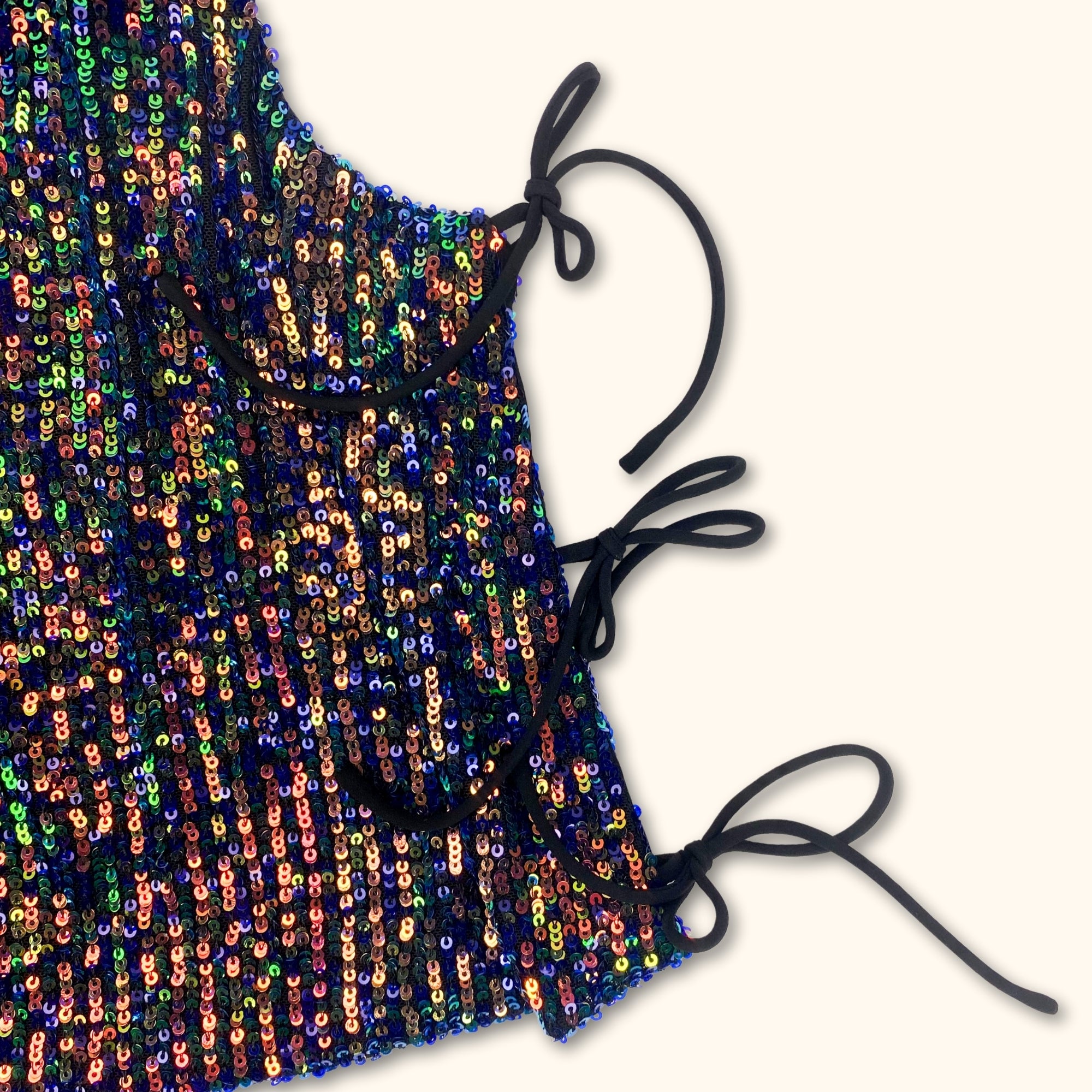 Topshop Cropped Sequin Cami Top - Size 10 - - Tops & Shirts