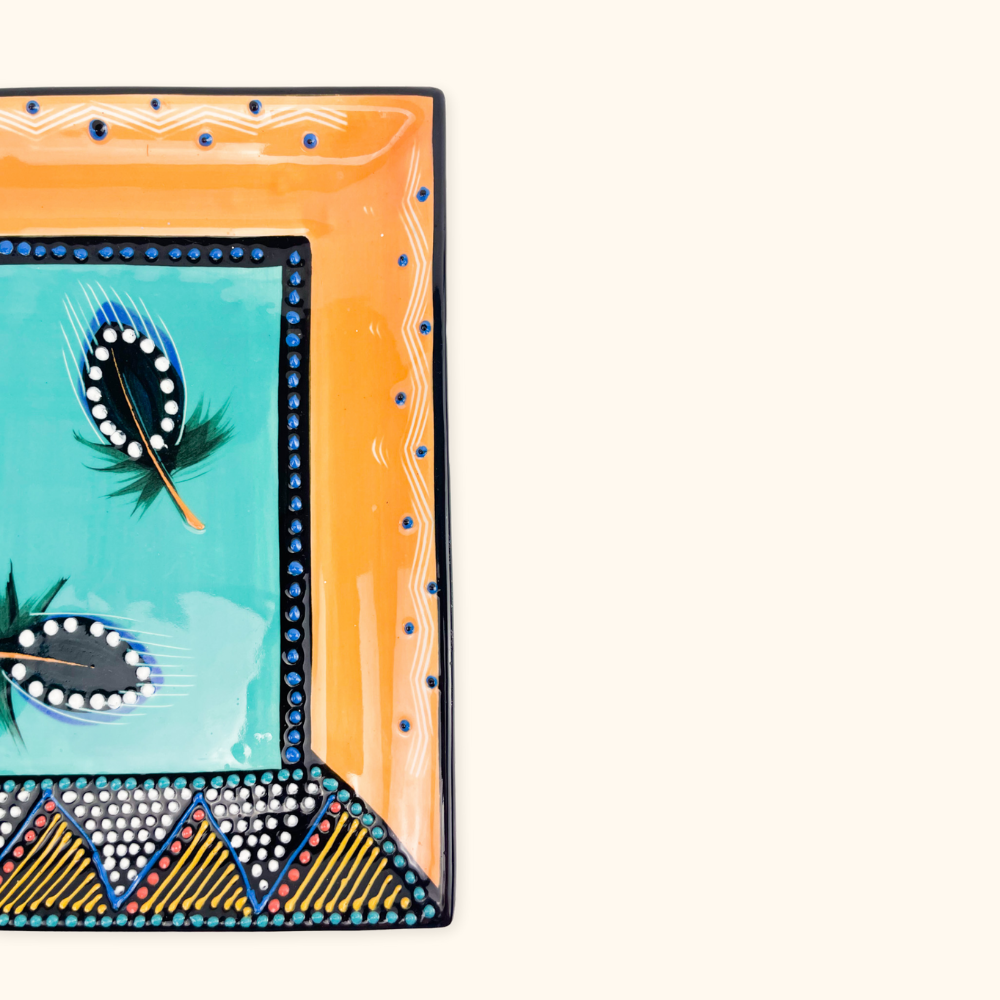 South African Ceramic Colourful Serving Plate - - Kitchenware