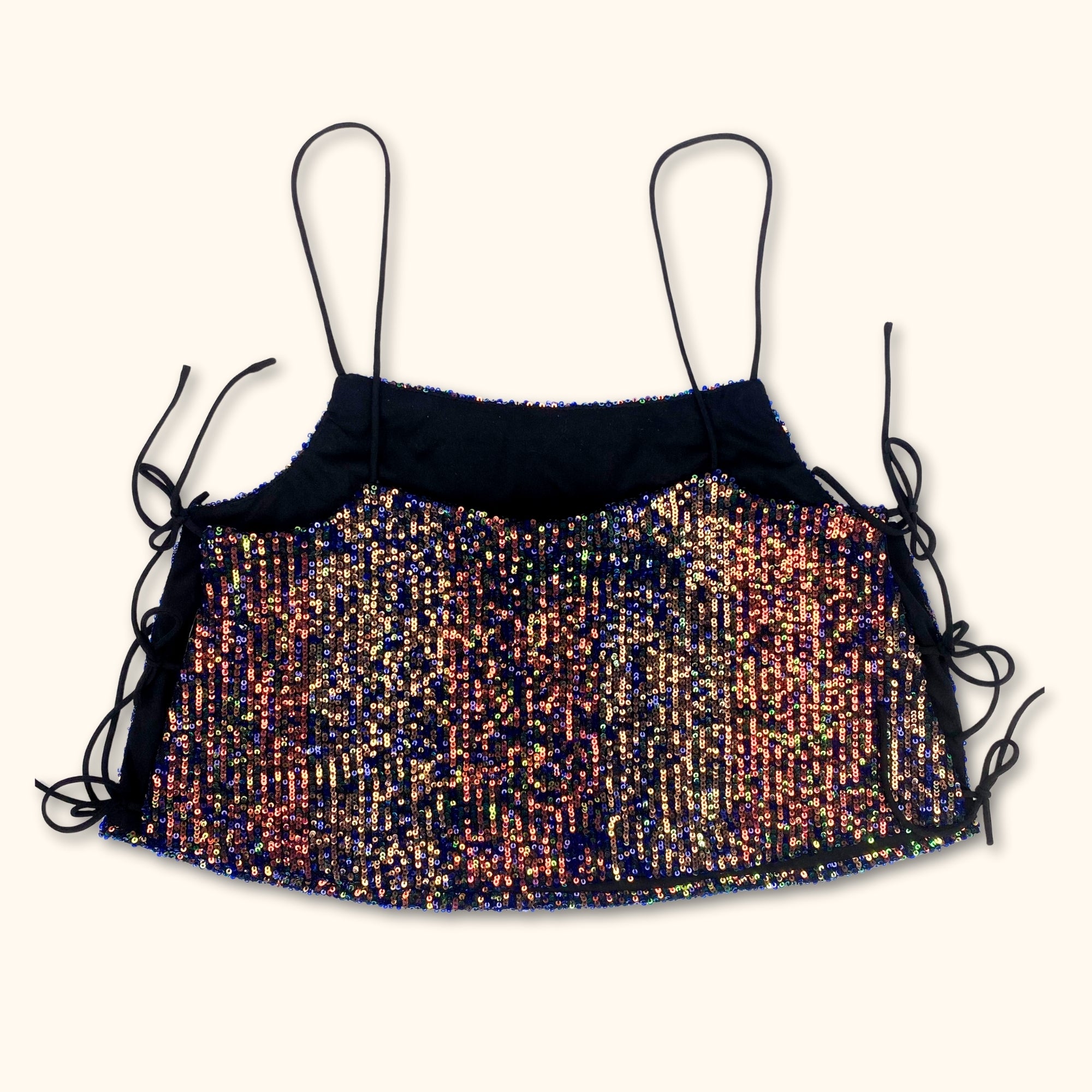 Topshop Cropped Sequin Cami Top - Size 10 - - Tops & Shirts