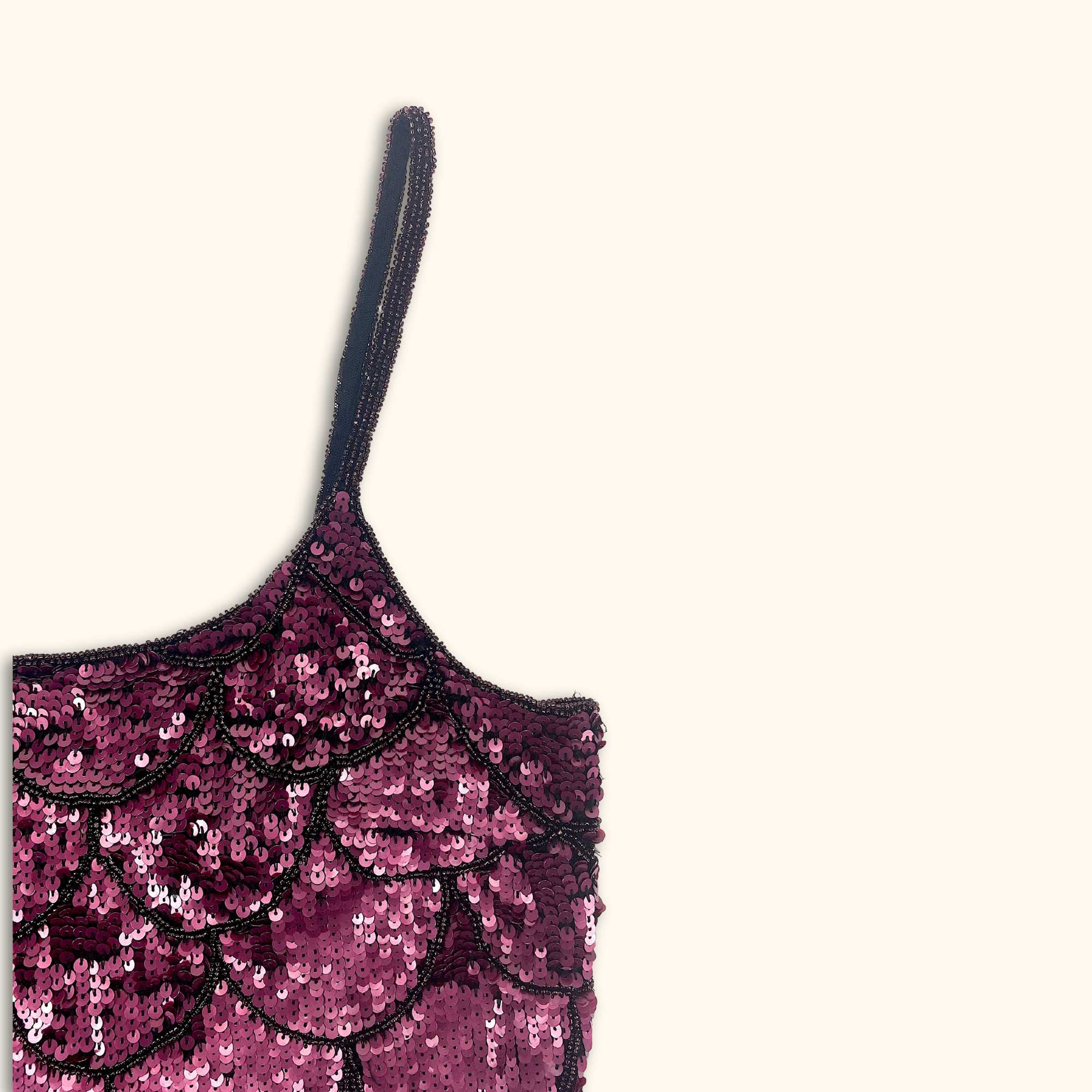 Long Tall Sally Pink Sequin Cami Top - Size 16 - - Tops & Shirts
