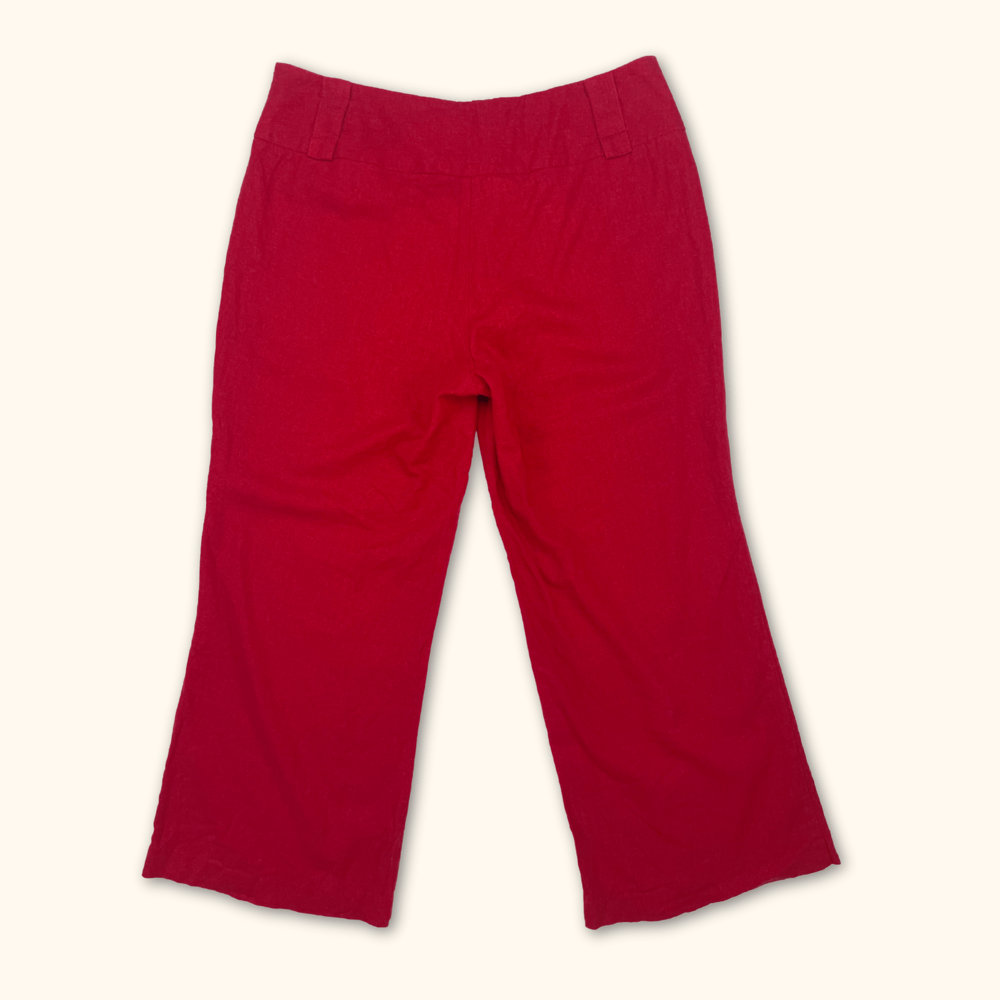 New Look Red Linen Blend Culottes - Size 12 New Look