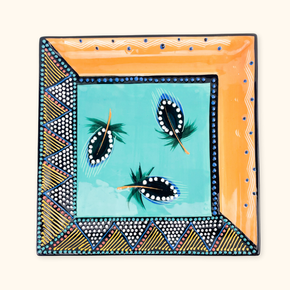 South African Ceramic Colourful Serving Plate - - Kitchenware