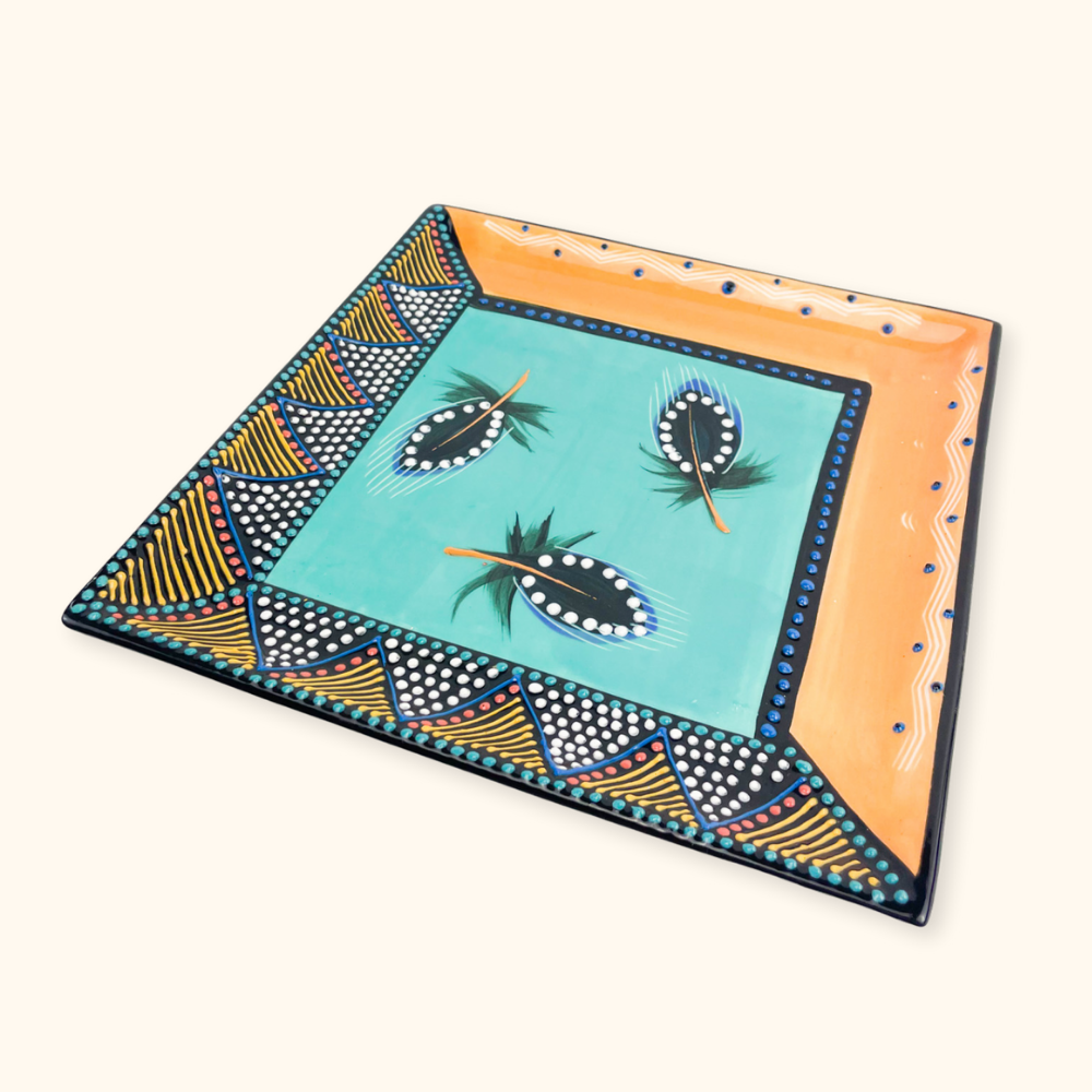 South African Ceramic Colourful Serving Plate - - Kitchenware