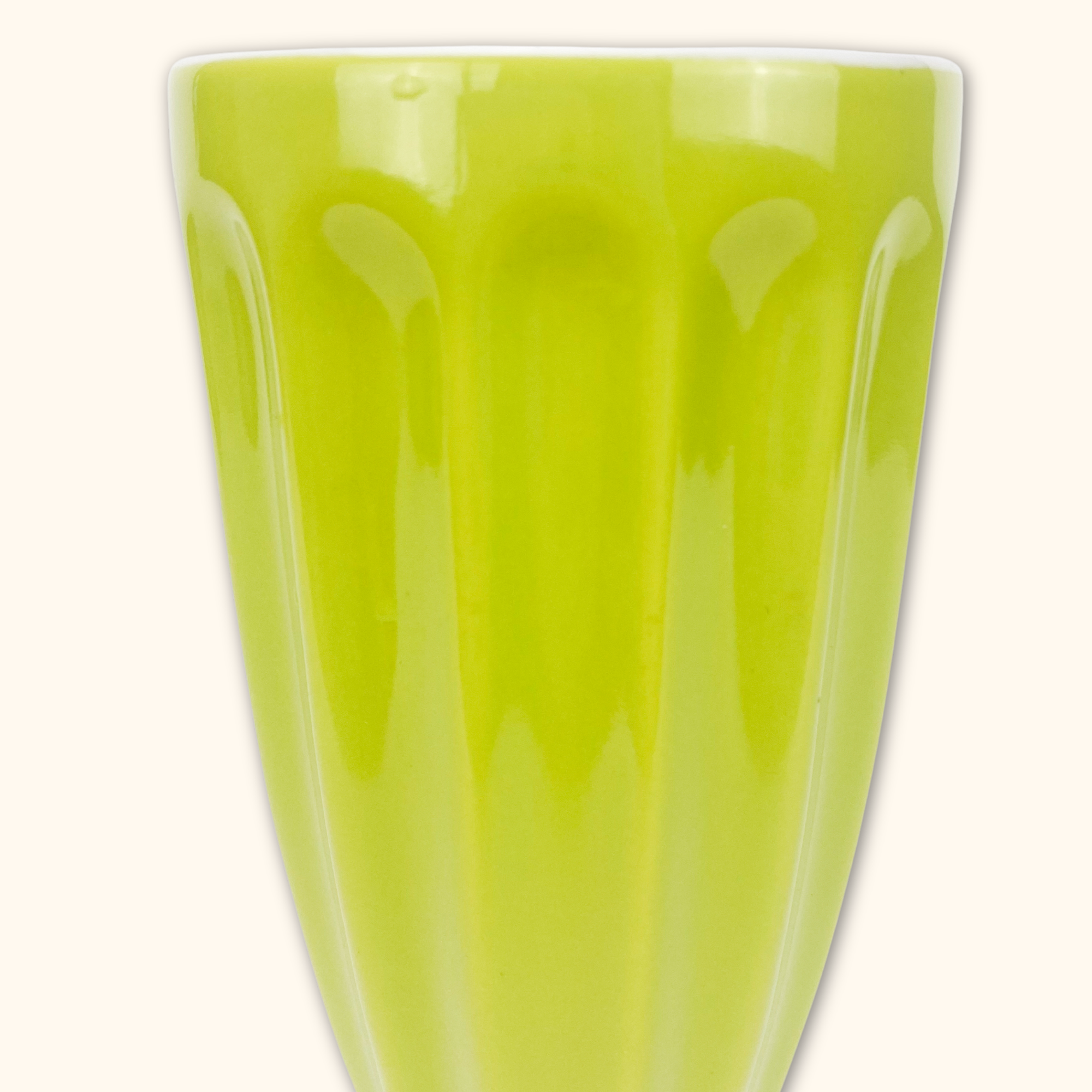 Lime Green Retro Milkshake Glass - - Vases