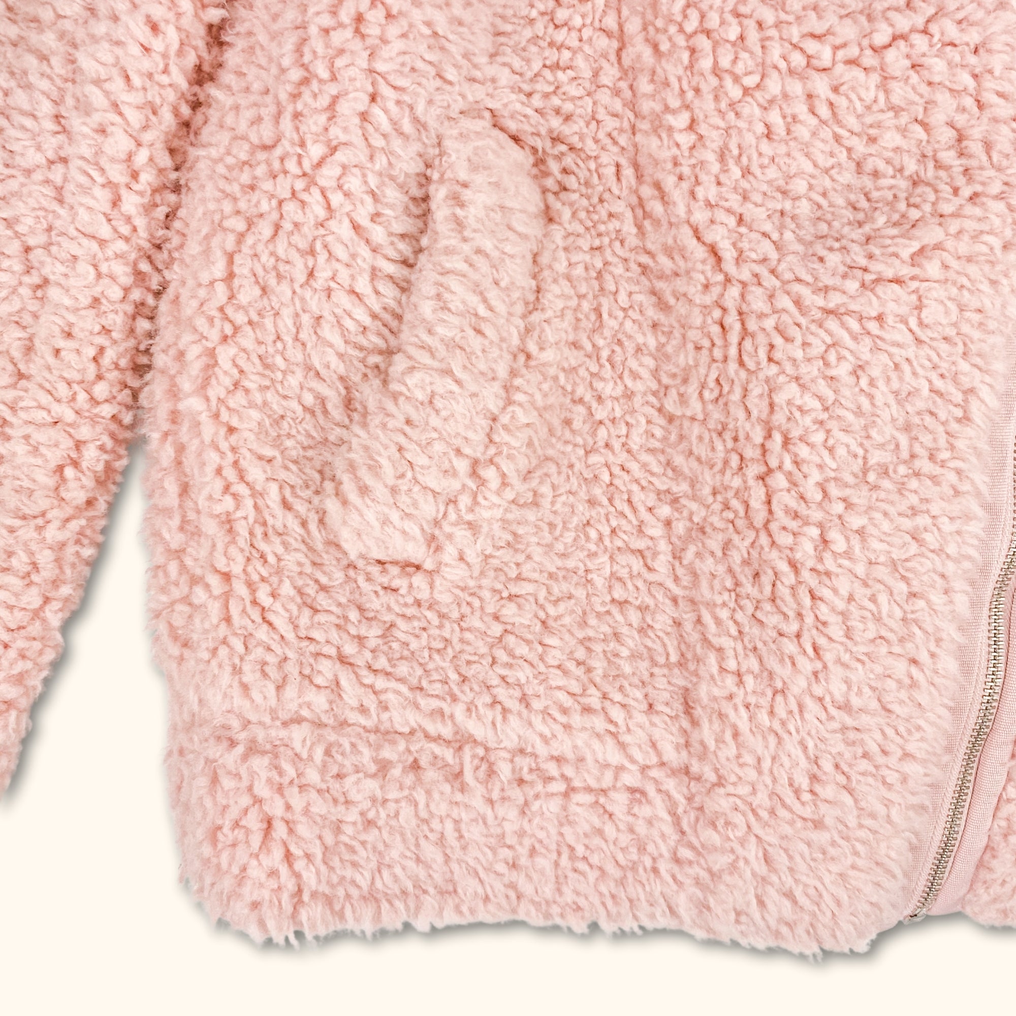 M&S Light Pink Zip Up Borg Jacket - Size 6 -  - Coats & jackets