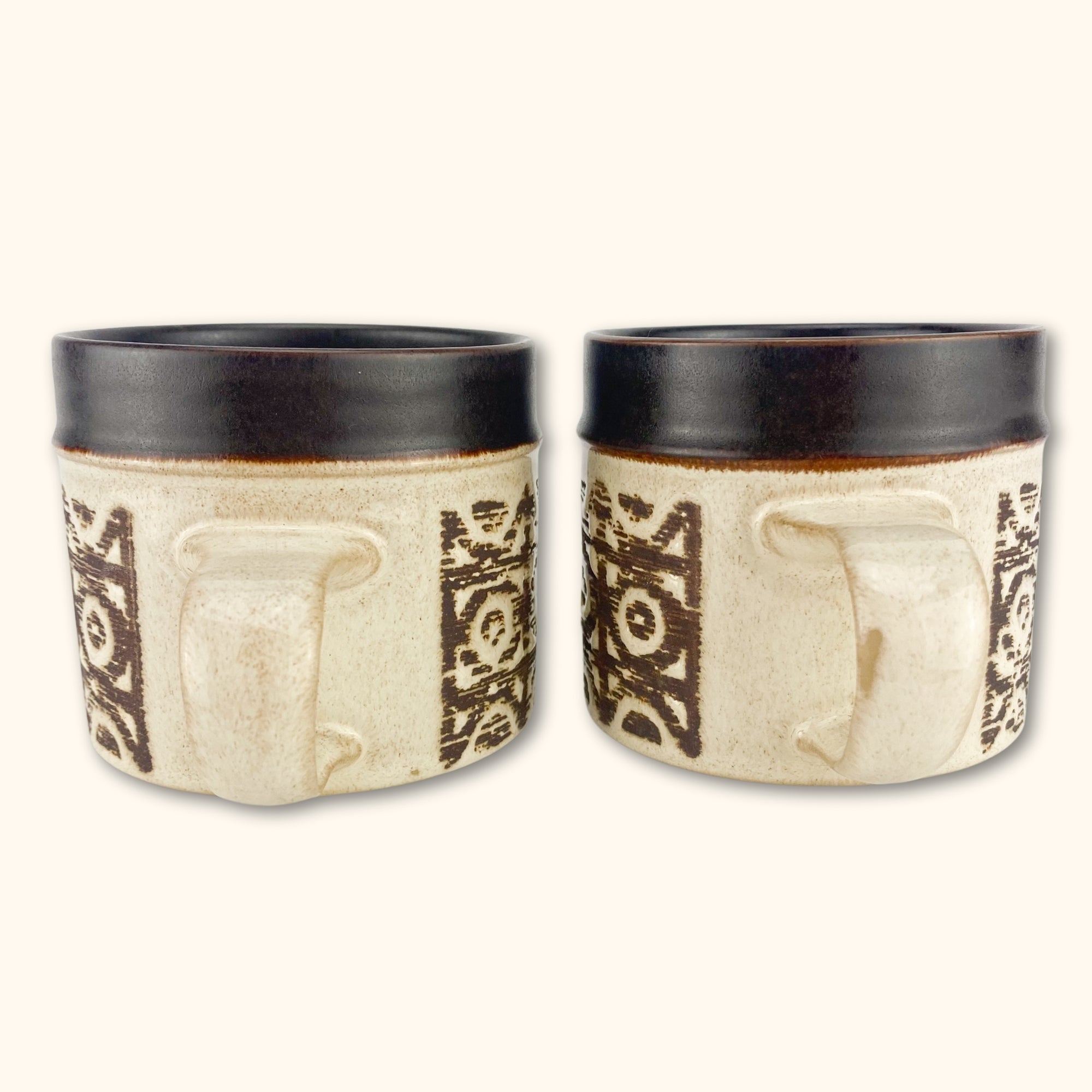 Denby Pottery Brown and Cream Mugs - Set of 2 -  - Kitchenware